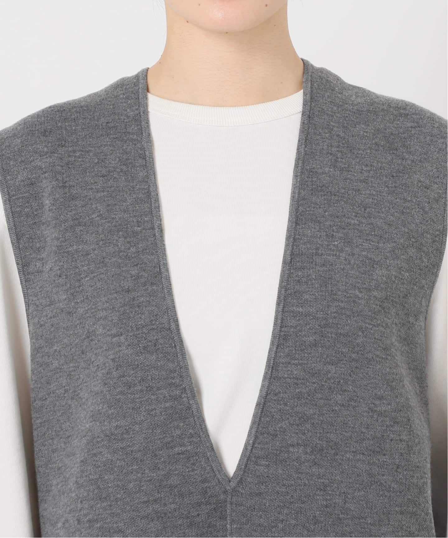 SLOBE IENA スローブ イエナ ダブルフェイスニットベスト ブラック ダブルフェイスニットベスト（ベスト）｜SLOBE IENA（スローブ