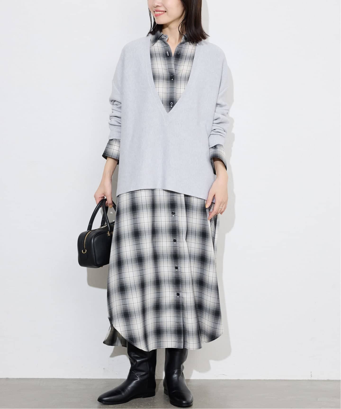 tomi 　SLOBE IENA スムースオーバーVネックニット スムースオーバーVネックニット（ニット／セーター）｜SLOBE