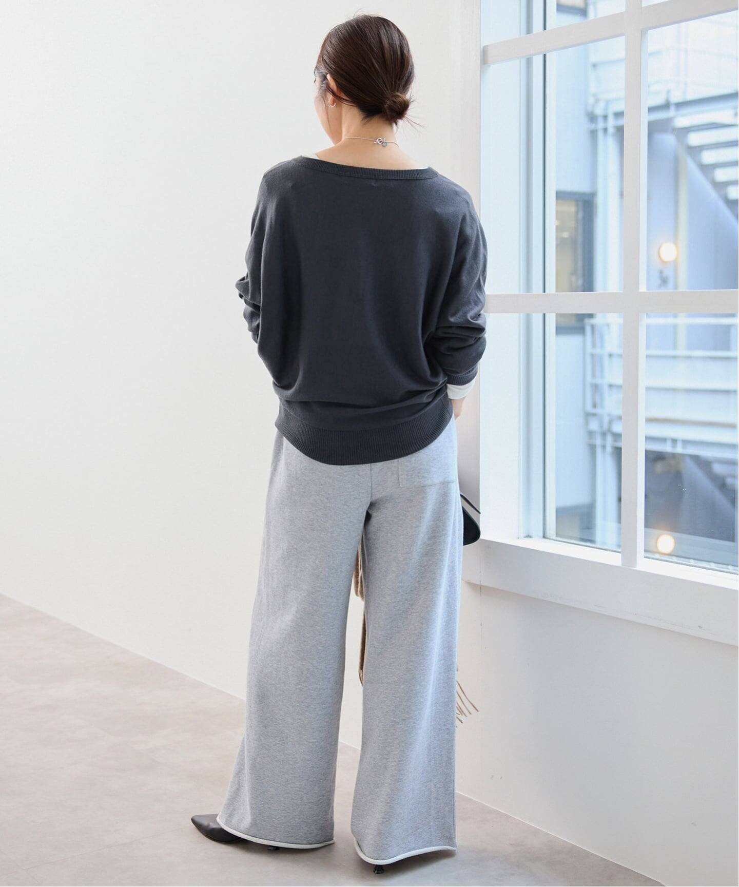 ウォッシャブルドルマンVネックプルオーバー（ニット／セーター