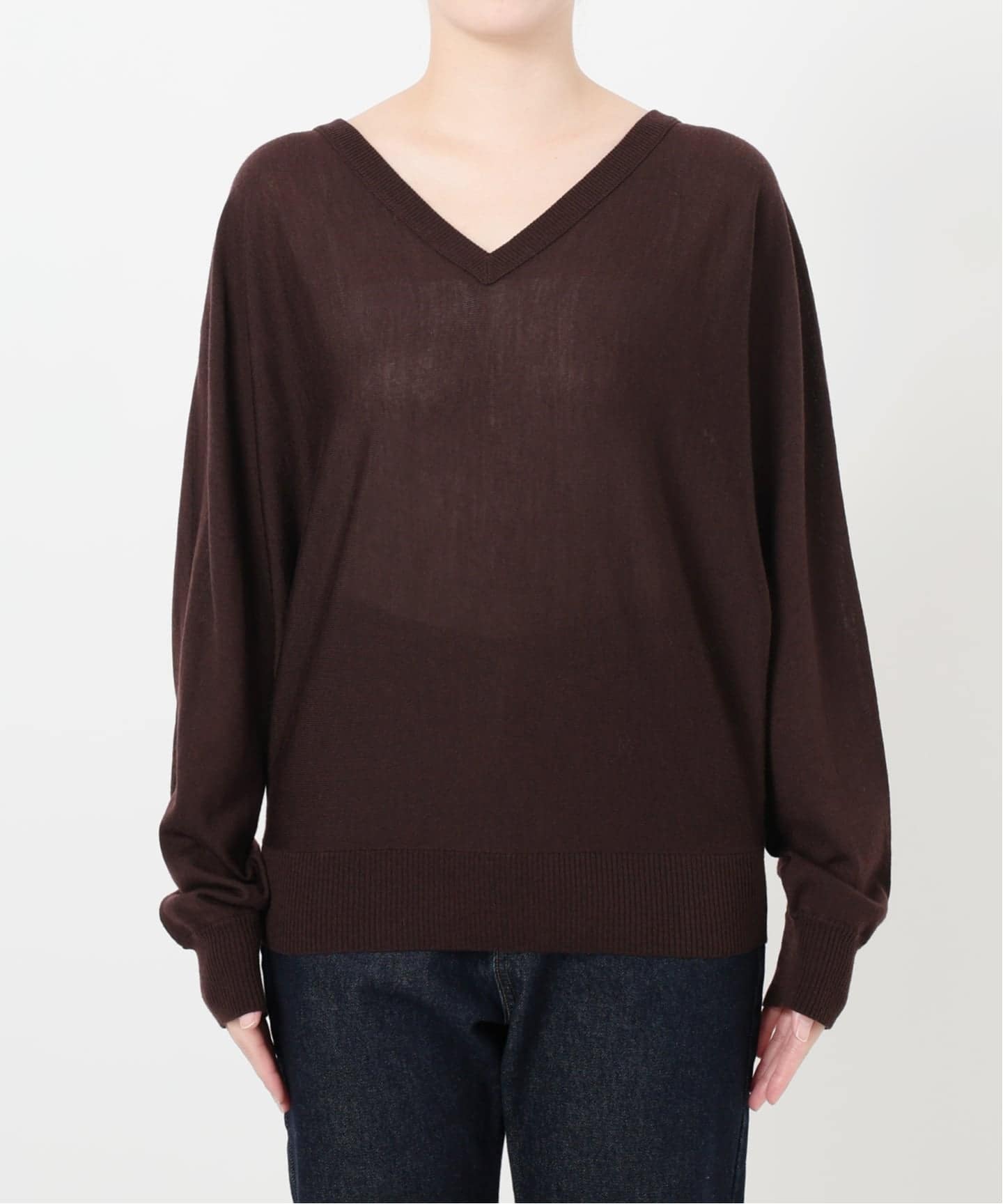 SLOBE IENA フレンチウールドライバーズニット （ブラウン） スローブ イエナ SLOBE IENA souple woolダブルフェイス