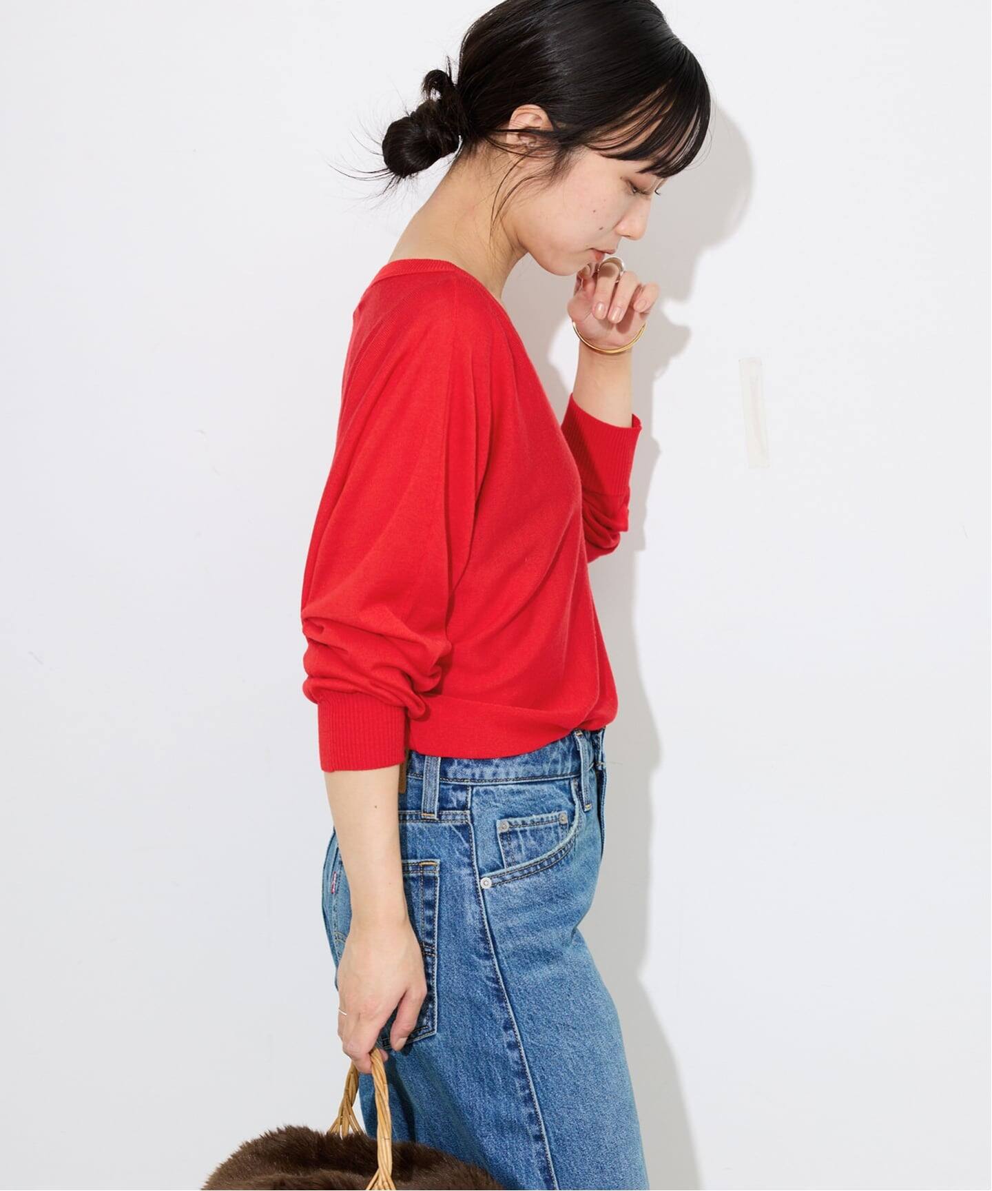 ウォッシャブルドルマンVネックプルオーバー（ニット／セーター