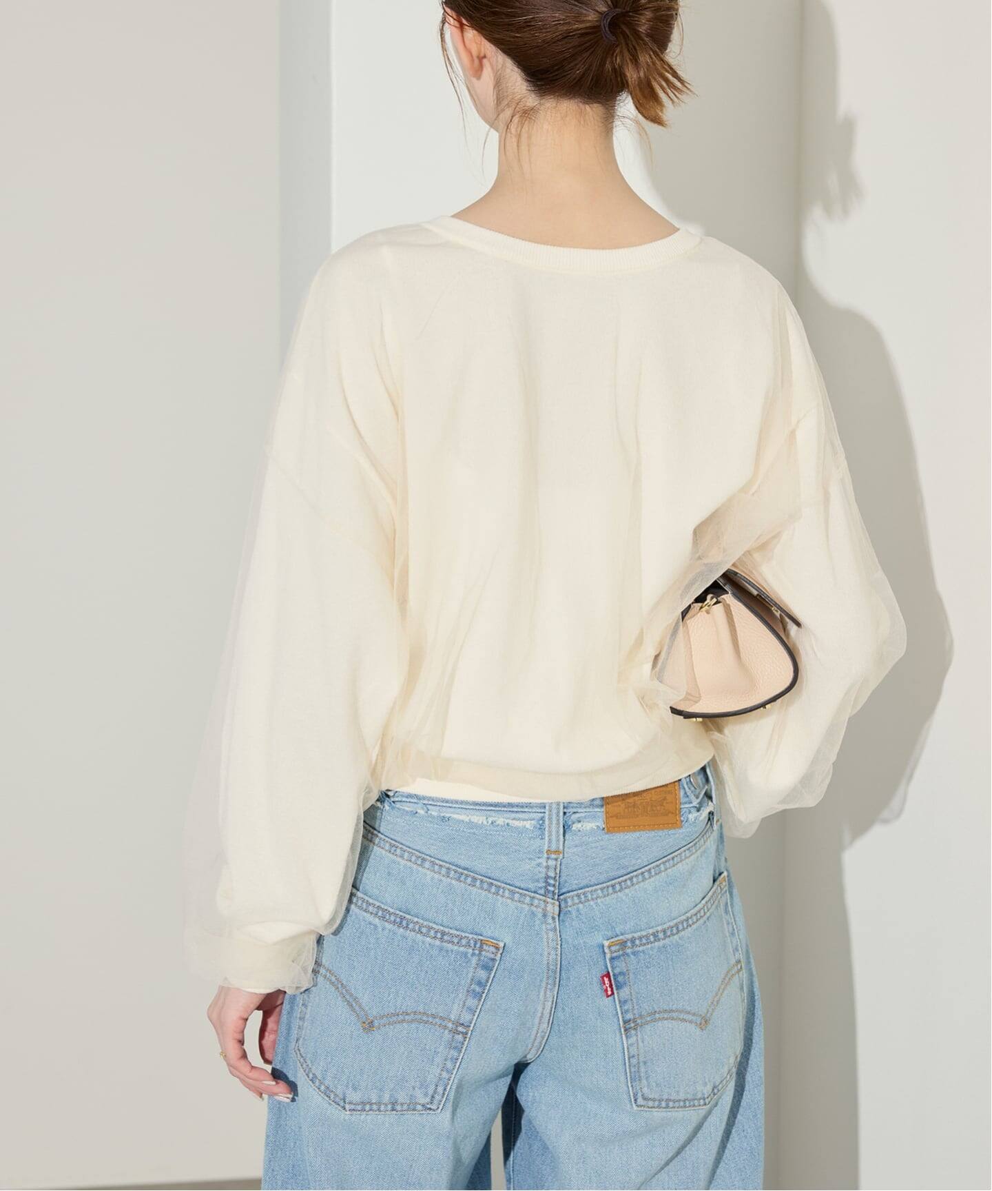 2WAYチュールコンビニットカーディガン（カーディガン）｜SLOBE IENA