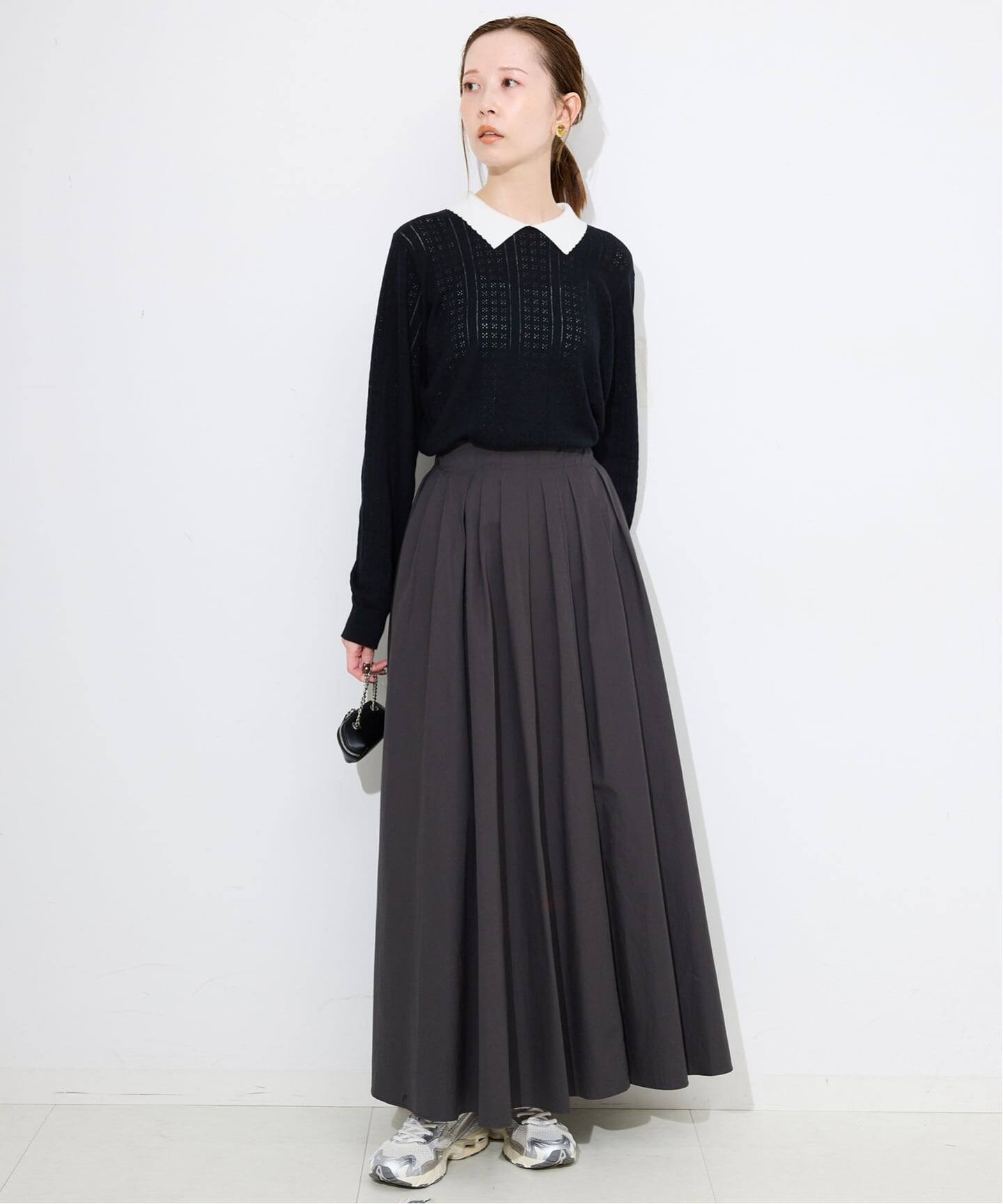 新品25AW SLOBE IENA クレリック襟付きニット 長袖 ナチュラル F クレリック襟付きニット（ニット／セーター）｜SLOBE IENA（スローブ