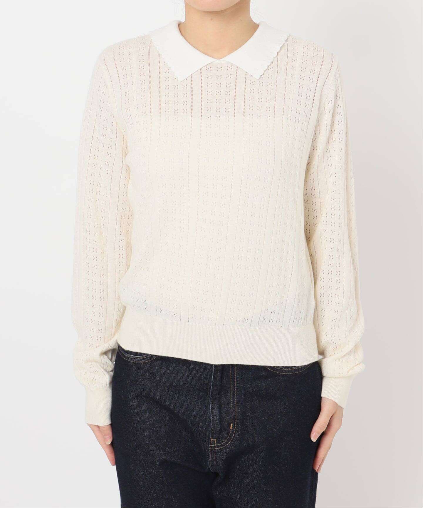 新品25AW SLOBE IENA クレリック襟付きニット 長袖 ナチュラル F クレリック襟付きニット（ニット／セーター）｜SLOBE IENA（スローブ