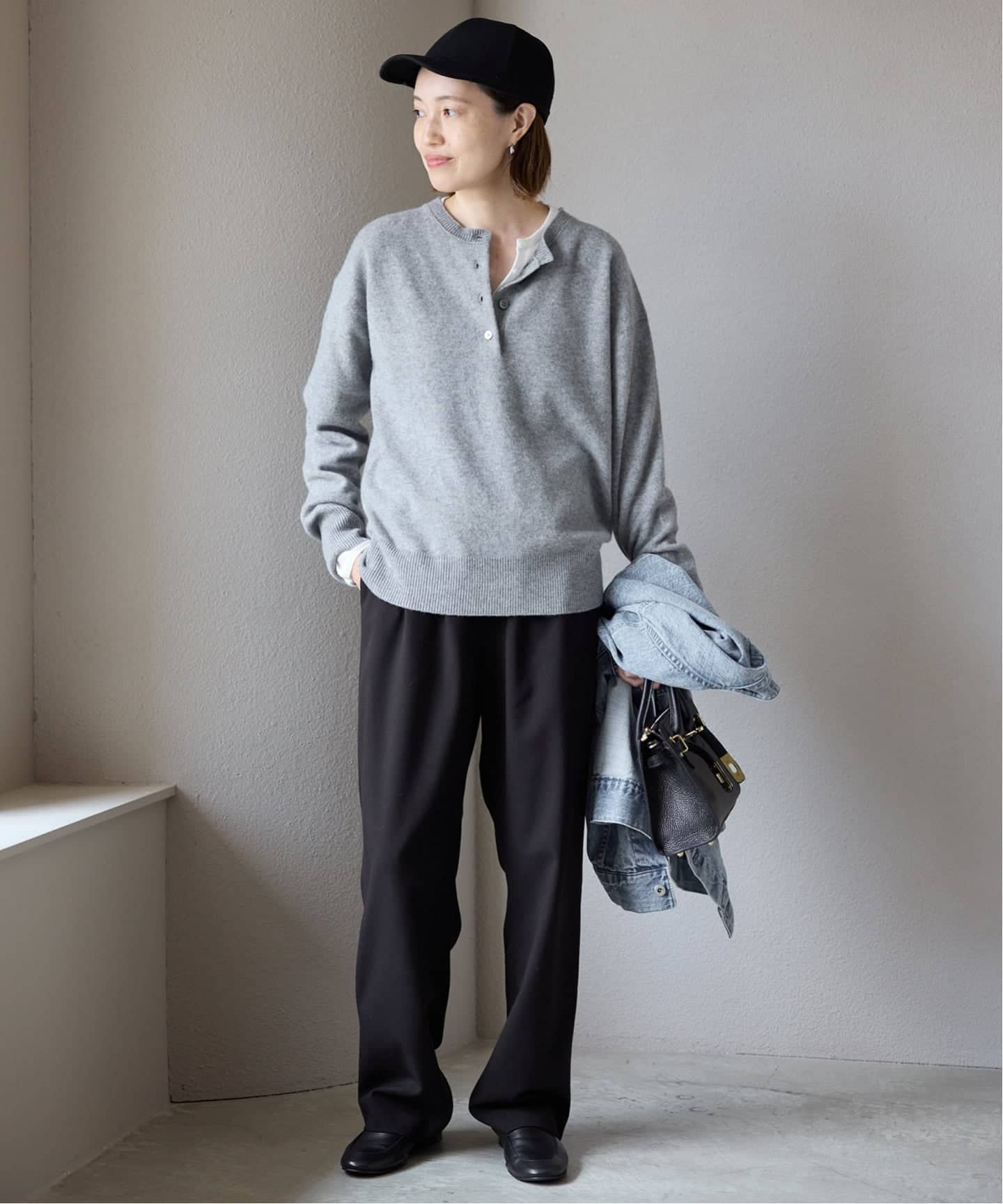 SLOBE IENA 25AW現行品　echecs ヘンリープルオーバー　ニット スローブ イエナ SLOBE IENA echecs ヘンリープルオーバー （ピンク