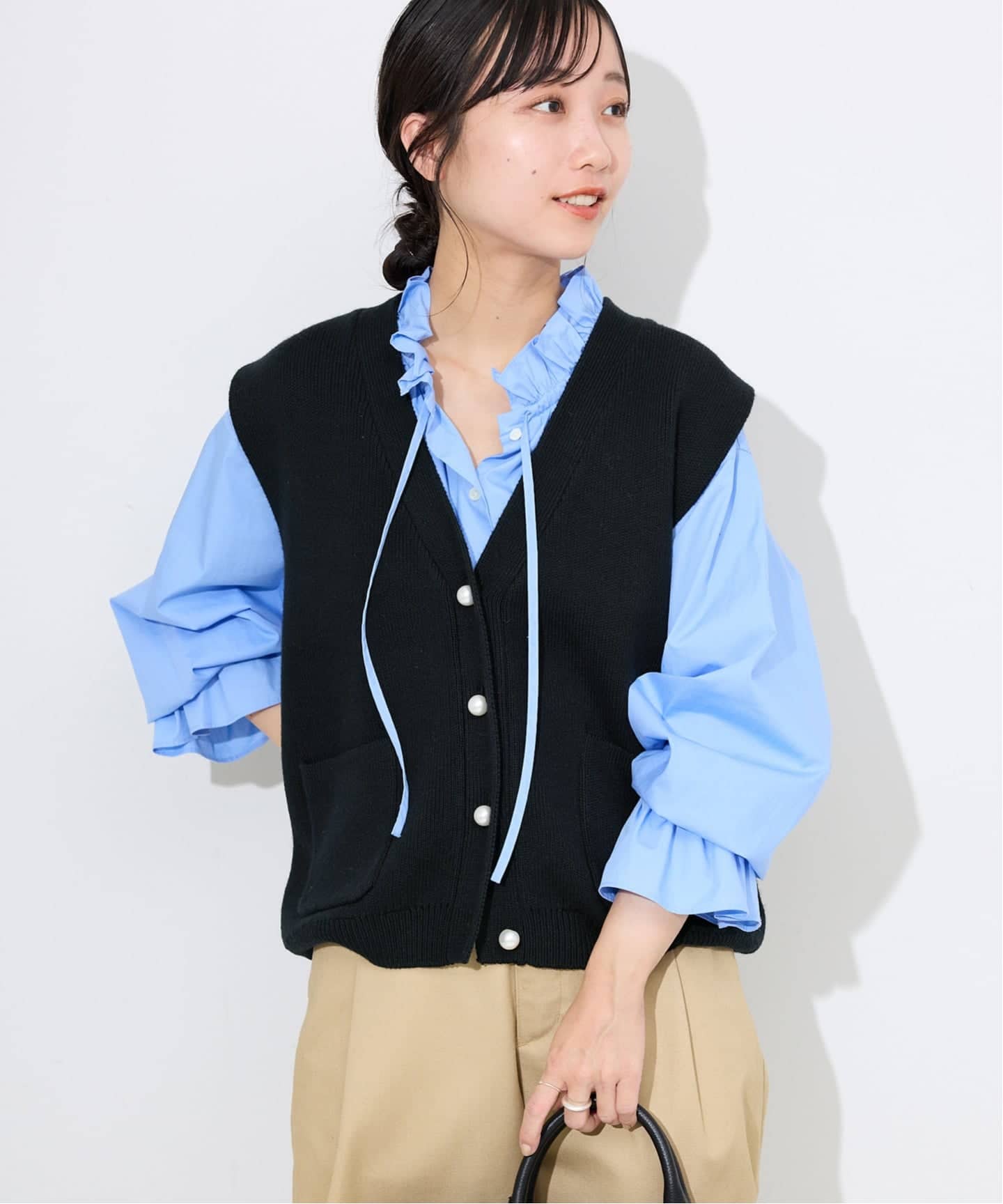 WEB限定/追加2予約》パールニットベスト（ベスト）｜SLOBE IENA