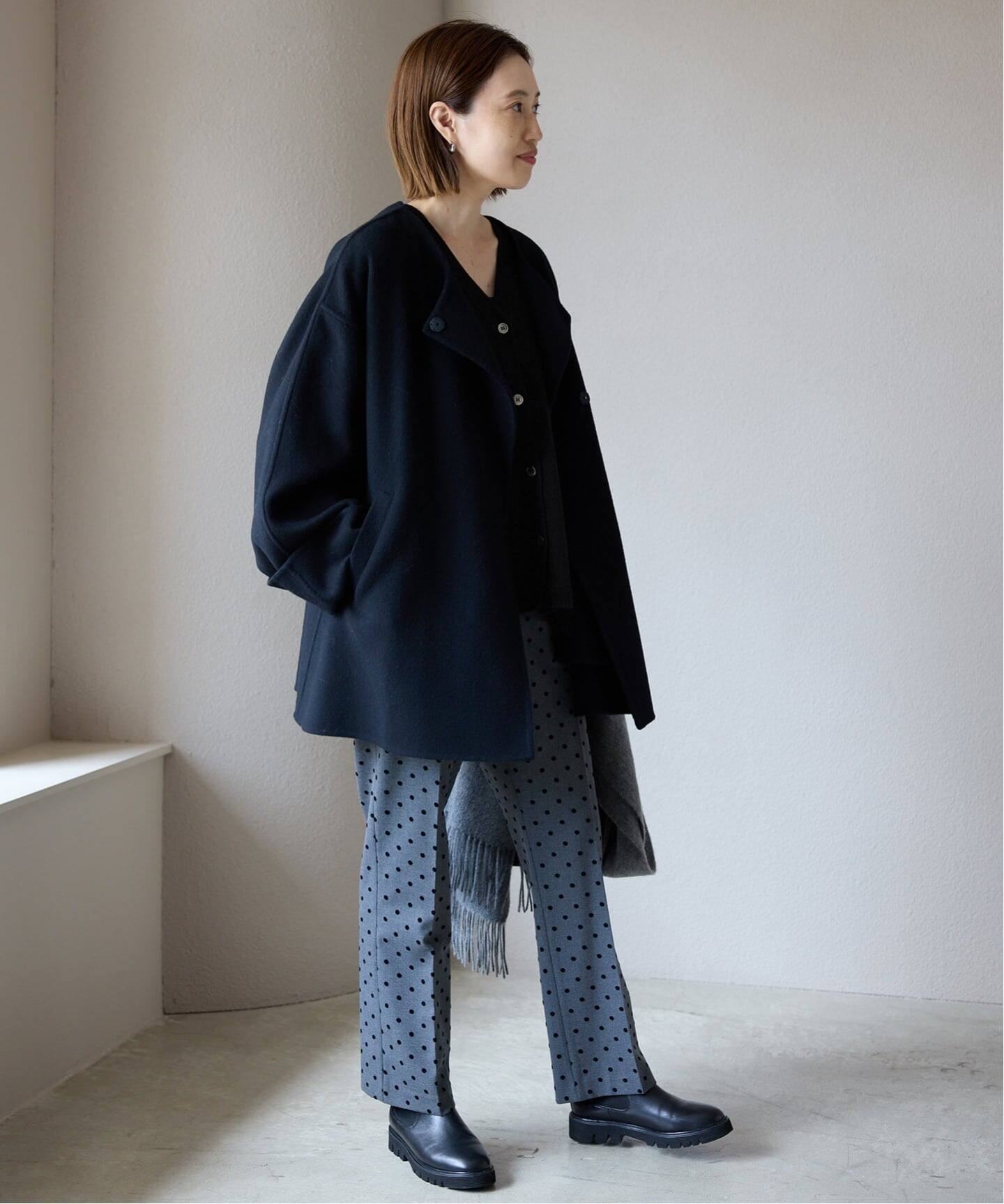 SLOBE IENA ウォッシャブルワイドシルエットカーディガン　ブラック SLOBE IENA カーディガン 「追加」ウォッシャブルワイド
