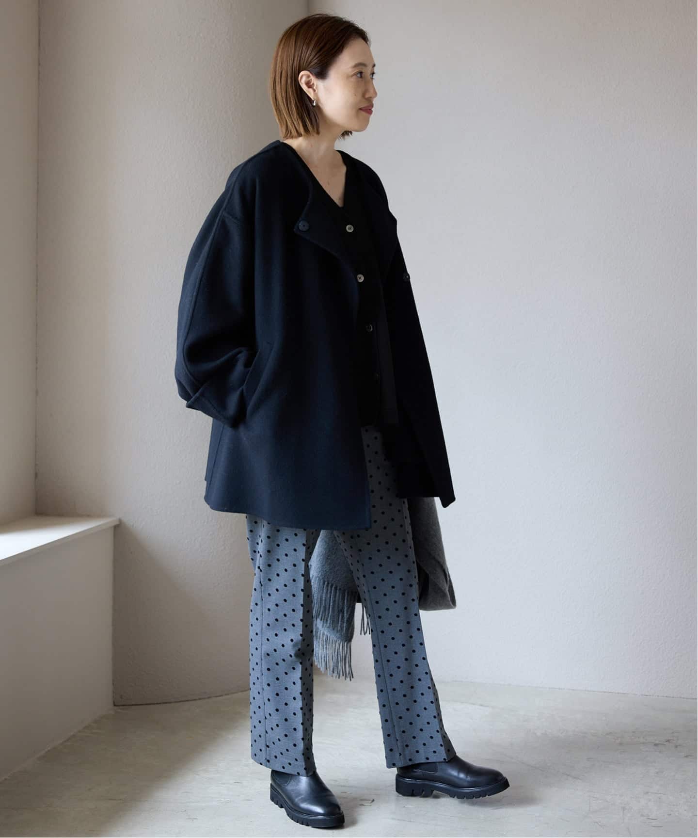 追加》ウォッシャブルワイドシルエットカーディガン（カーディガン