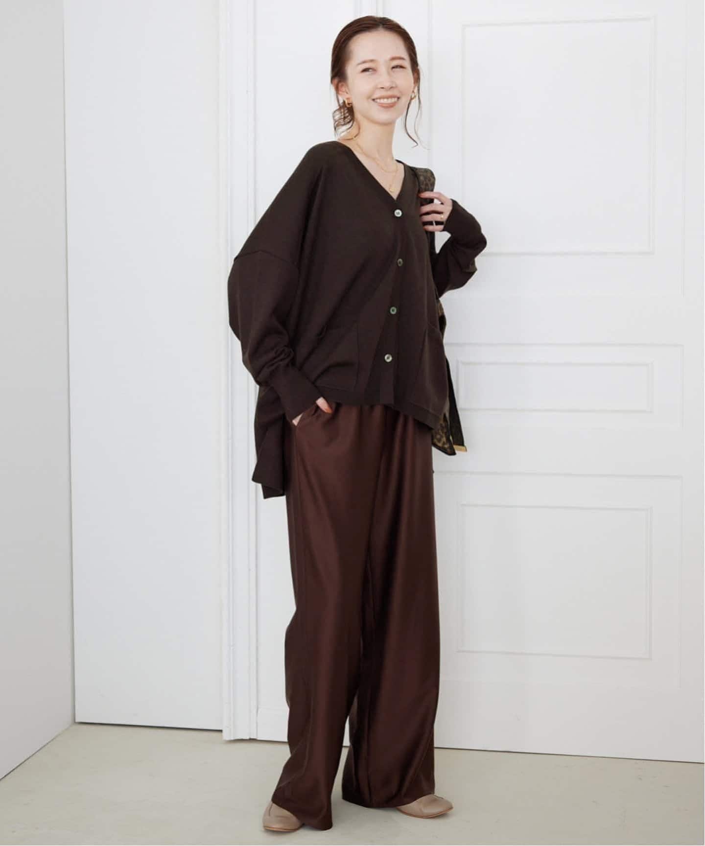 今期✴︎ウォッシャブルワイドシルエットカーディガン　SLOBE IENA 追加予約》ウォッシャブルワイドシルエットカーディガン