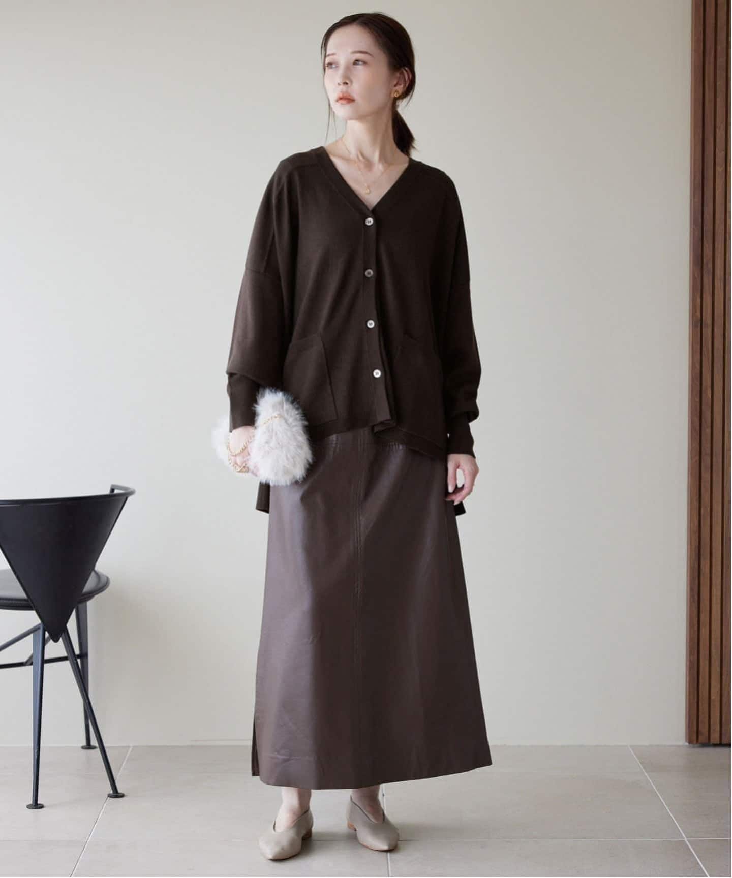 追加》ウォッシャブルワイドシルエットカーディガン（カーディガン