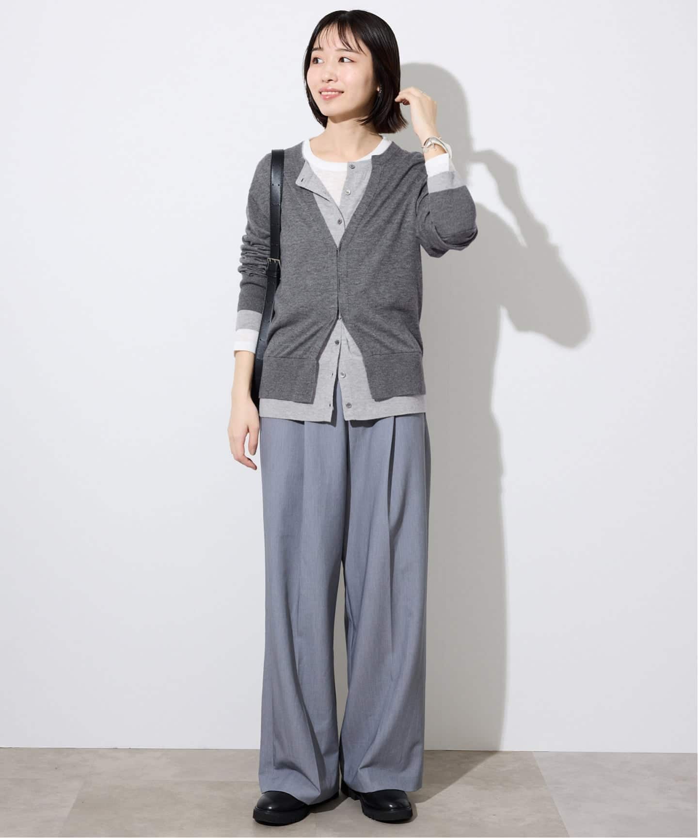 新品未使用 SLOBE IENA フェイクレイヤードカーディガン カーキ スローブ イエナ SLOBE IENA フェイクレイヤードカーディガン （カーキ