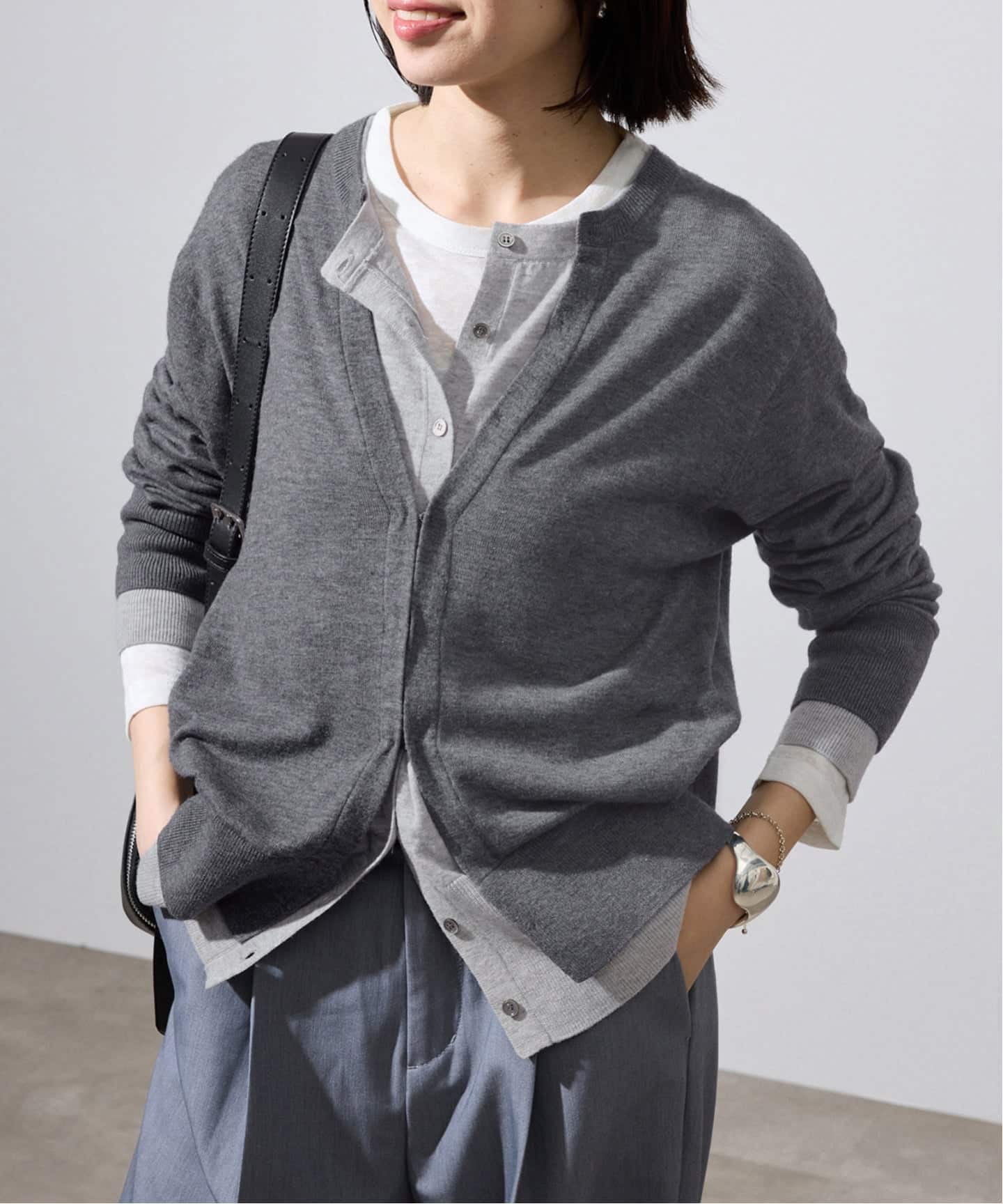 新品未使用 SLOBE IENA フェイクレイヤードカーディガン カーキ フェイクレイヤードカーディガン（カーディガン）｜SLOBE IENA