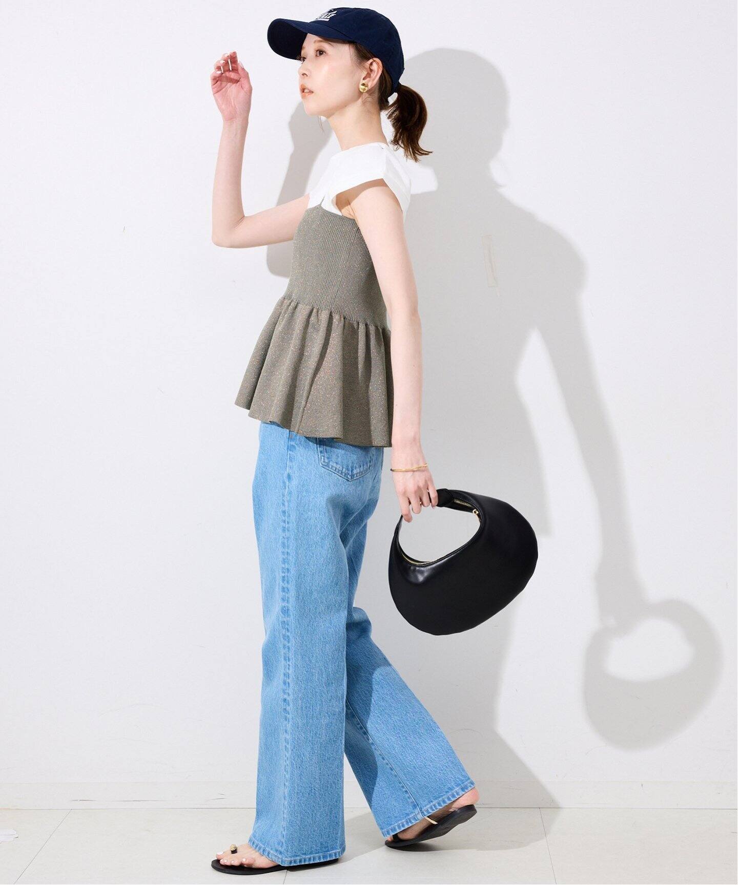 ファンタジアパールラメニットビスチェ　ブラウン　スローブイエナ SLOBE IENA キャミソール 「追加」ファンタジアパールラメニット