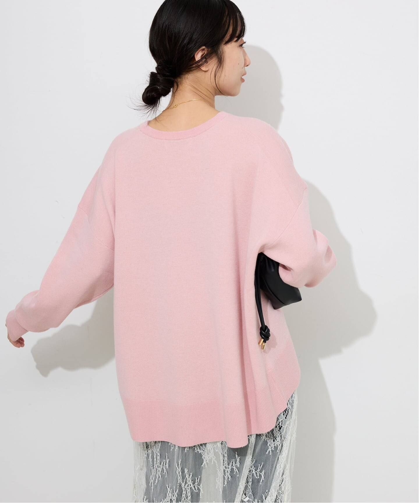 SLOBE IENA スムースオーバーニット フリー ピンク SLOBE IENA（スローブイエナ）の「《追加》スムースオーバーニット