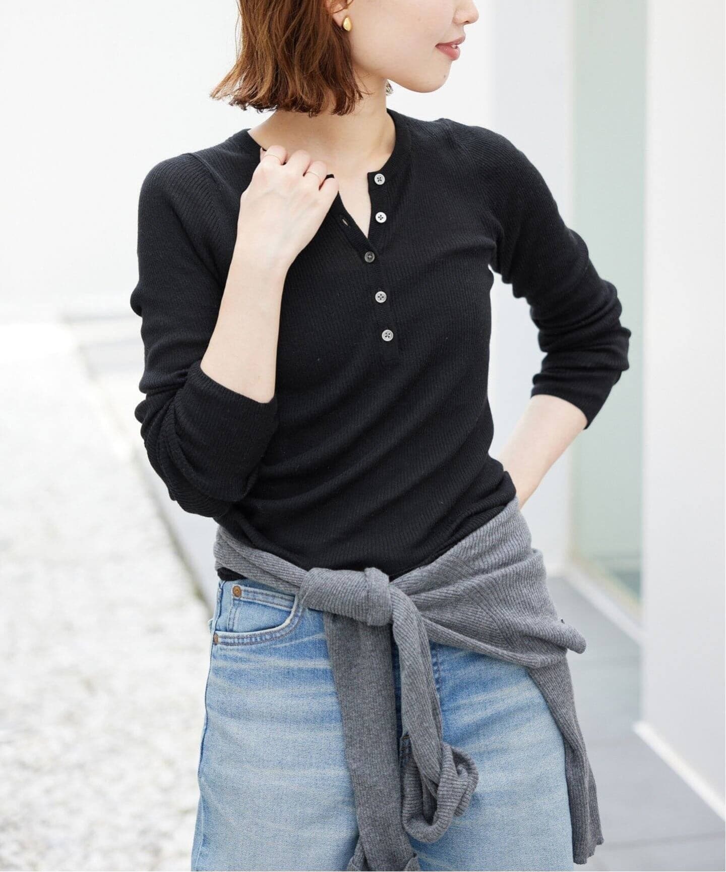 WEB限定/追加》スイビハイゲージヘンリープルオーバー（ニット