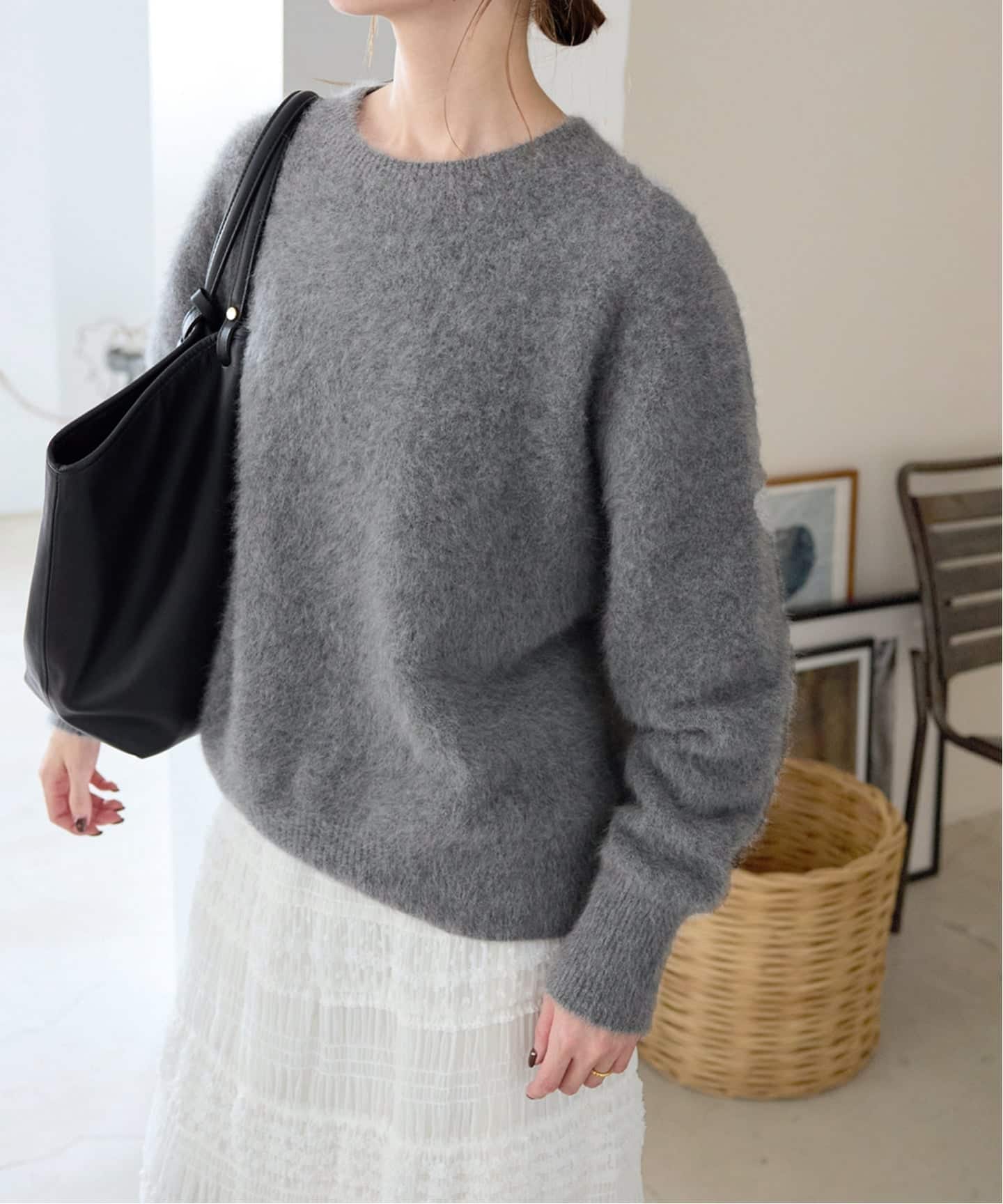 【美品✨】SLOBE IENA ふわふわ　カシミヤ100% ニットプルオーバー 2025年最新】slobe iena フォックスカシミヤプルオーバーの人気