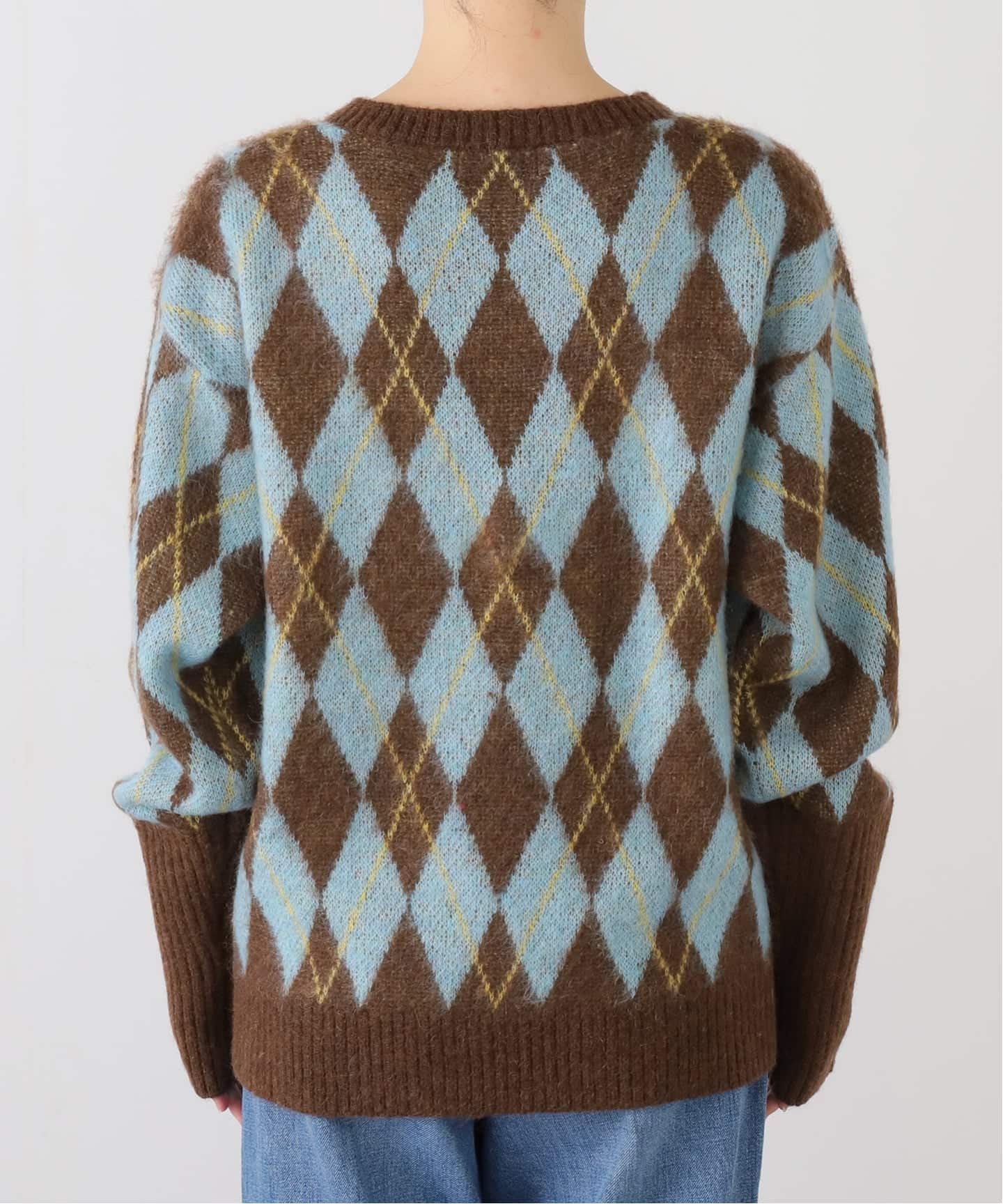 モヘヤMIXアーガイルVネネックニット（ニット／セーター）｜SLOBE IENA