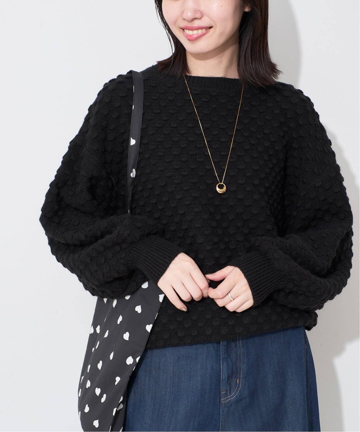 スローブ イエナ（SLOBE IENA）/【Jeu de Coeurs & Pois】ドットクルーネックプルオーバー Jeu de Coeurs & Pois】ドットクルーネックプルオーバー（ニット