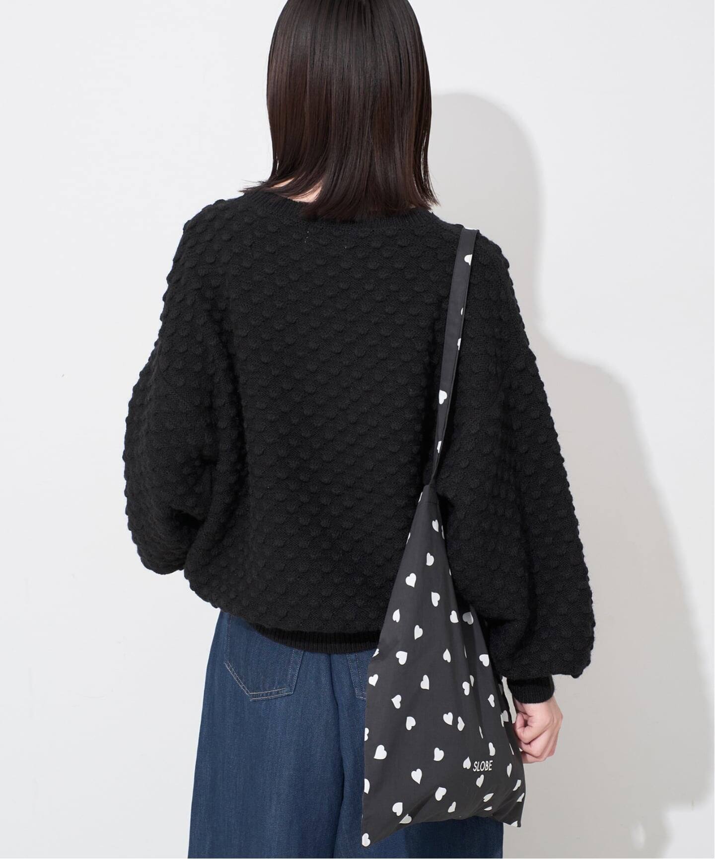 25AW ドット クルーネック プルオーバー ニット セーター F ブラック Jeu de Coeurs & Pois】ドットクルーネックプルオーバー（ニット