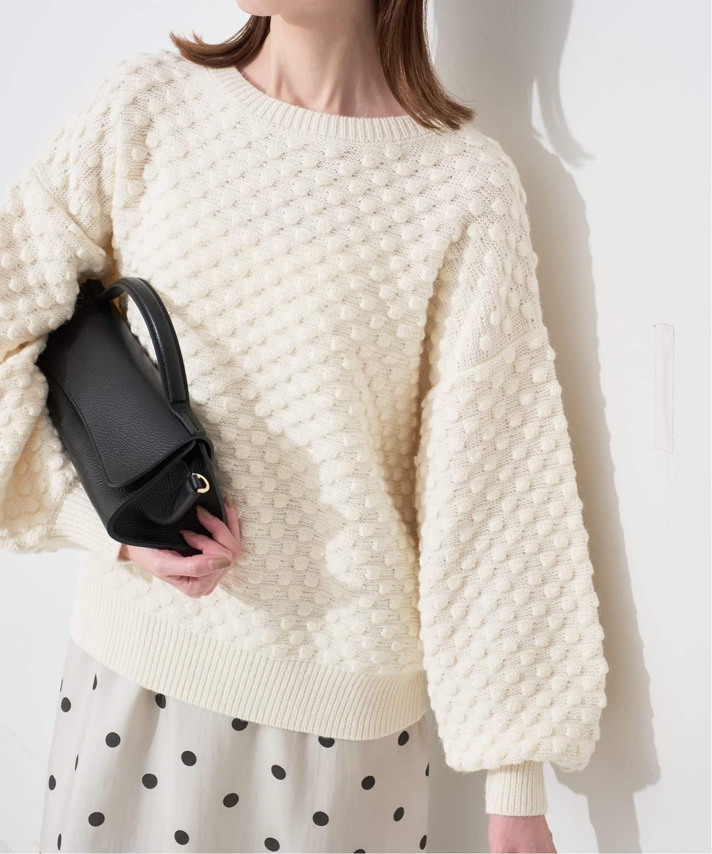 Jeu de Coeurs & Pois】ドットクルーネックプルオーバー（ニット