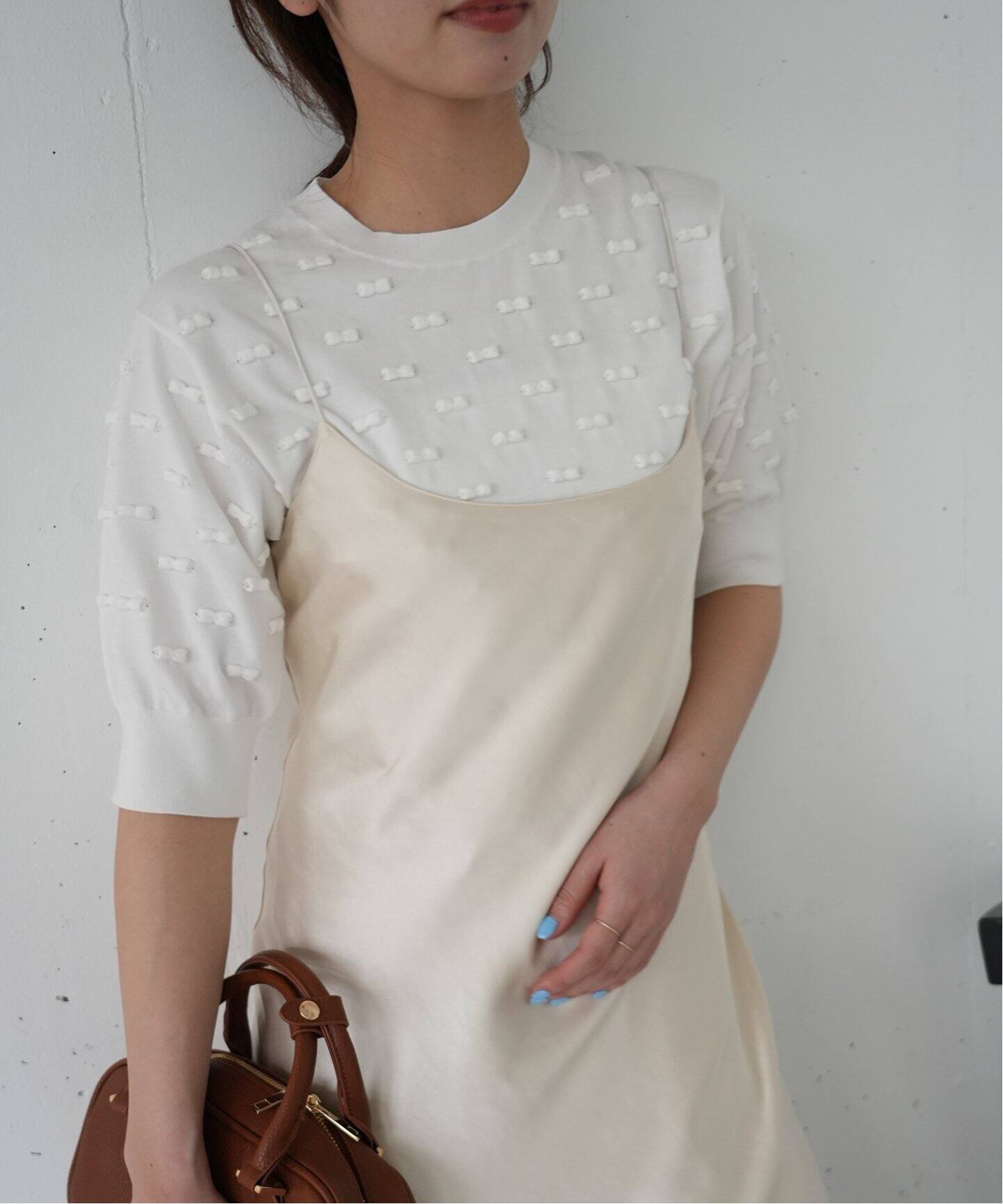 新品未使用　SLOBE IENA ribbon ニット白 WEB/一部店舗限定》ribbon ニット（ニット／セーター）｜SLOBE