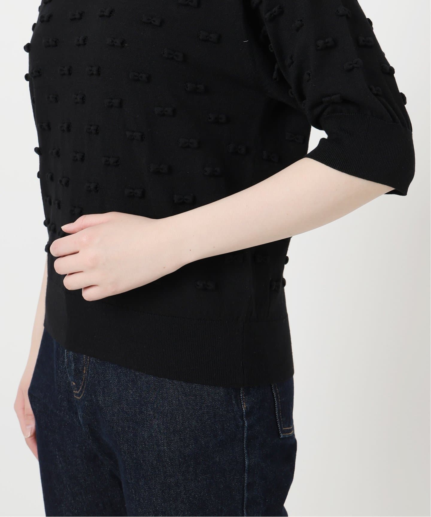 新品未使用　SLOBE IENA ribbon ニット白 WEB/一部店舗限定》ribbon ニット（ニット／セーター）｜SLOBE