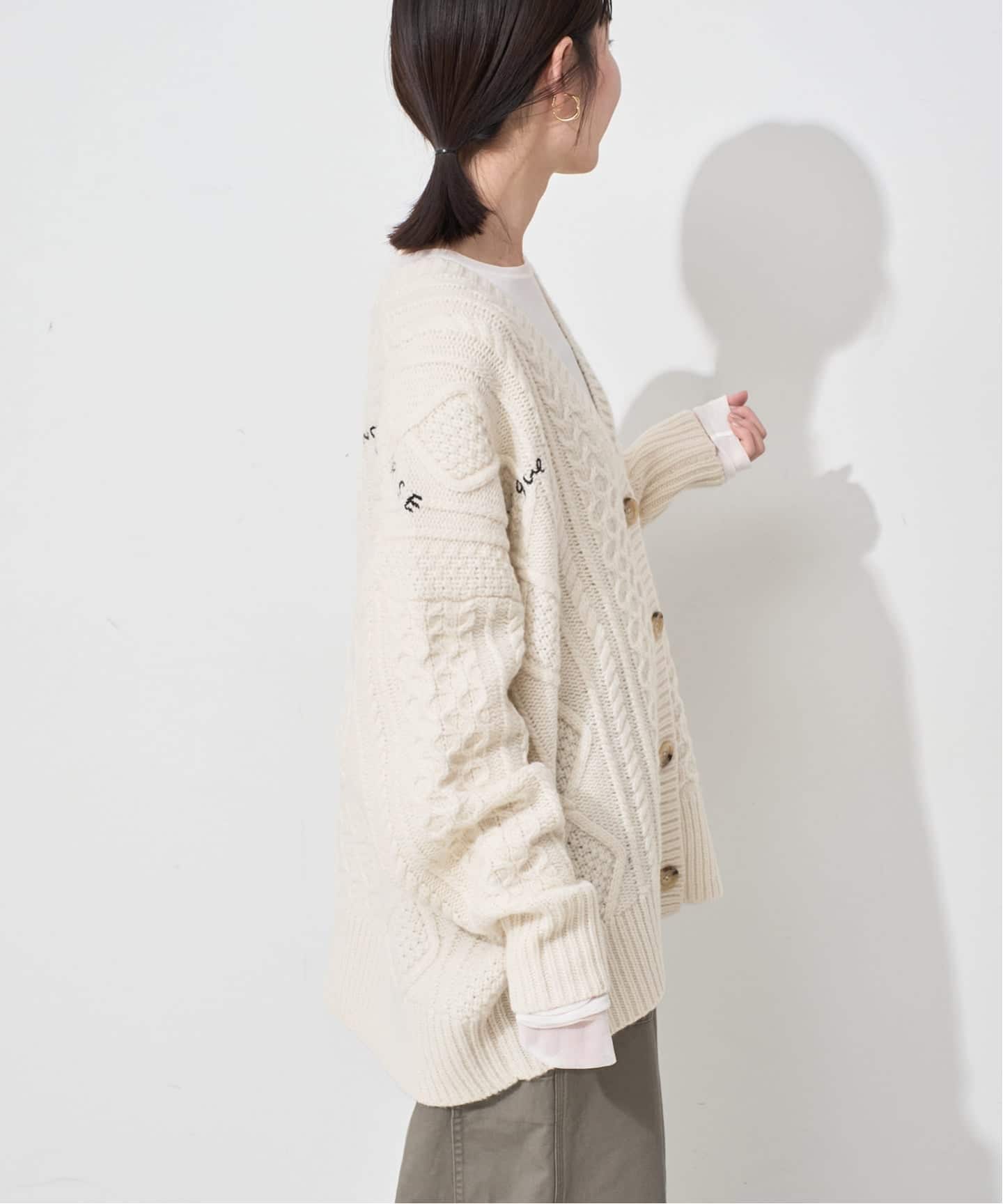 SLOBE IENA アランカーディガン スローブ イエナ SLOBE IENA アランカーディガン （グレーA