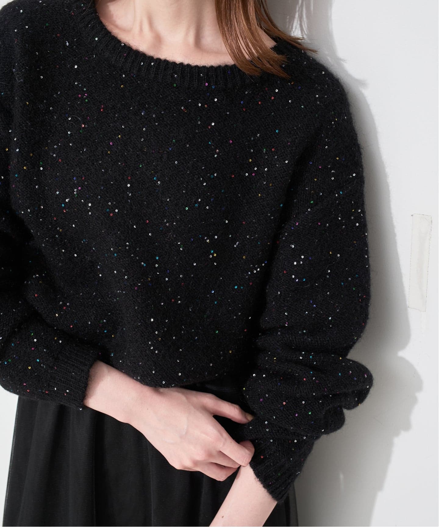 新品【SLOBE IENA】スパンコールニット グレー スローブ イエナ SLOBE IENA 《WEB限定/追加2予約》スパンコールニット