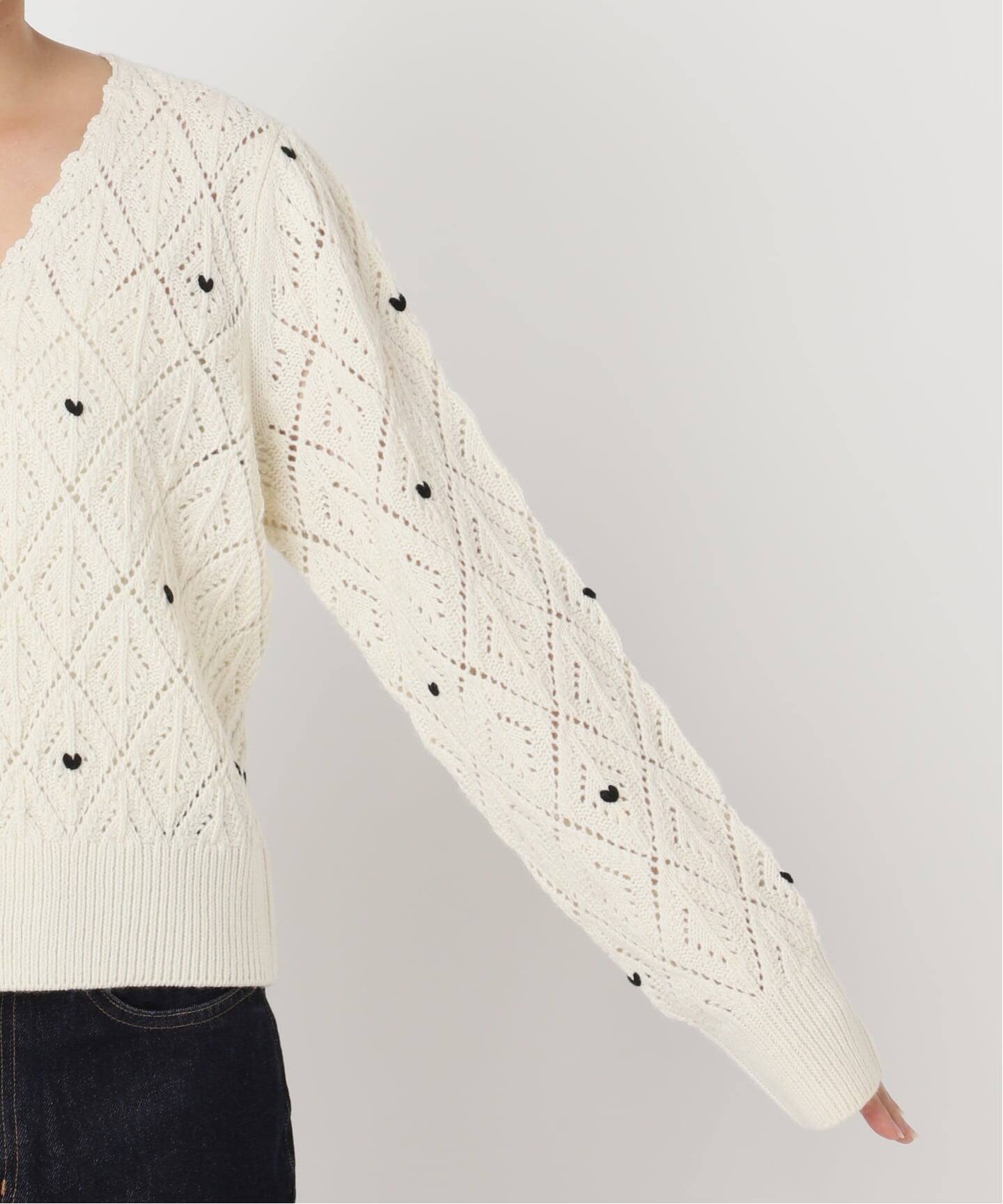 Jeu de Coeurs & Pois】ハートカーディガン（カーディガン）｜SLOBE