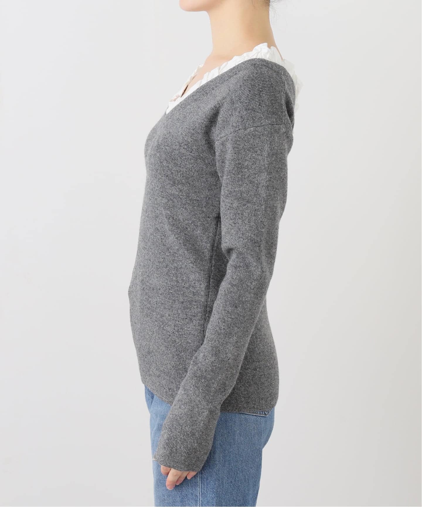 CLANE/クラネ 2WAY FRILL V NECK KNIT TOPS 19106-2282（ニット