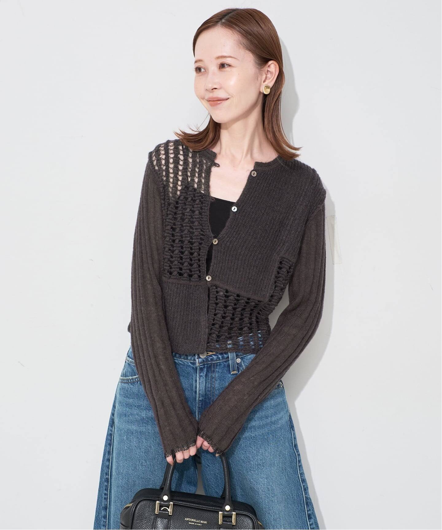 tyn.TGOR/トゴール グリッターモヘヤカーディガン TG5A-J0202