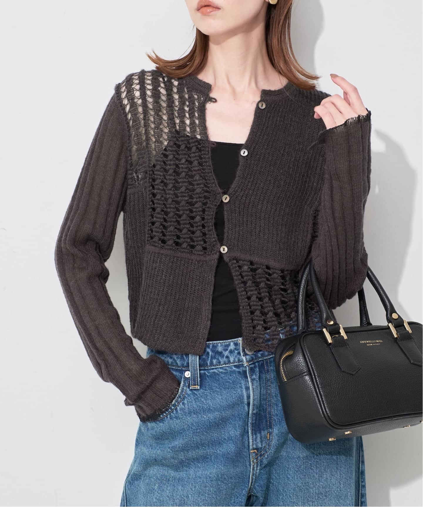 tyn.TGOR/トゴール グリッターモヘヤカーディガン TG5A-J0202