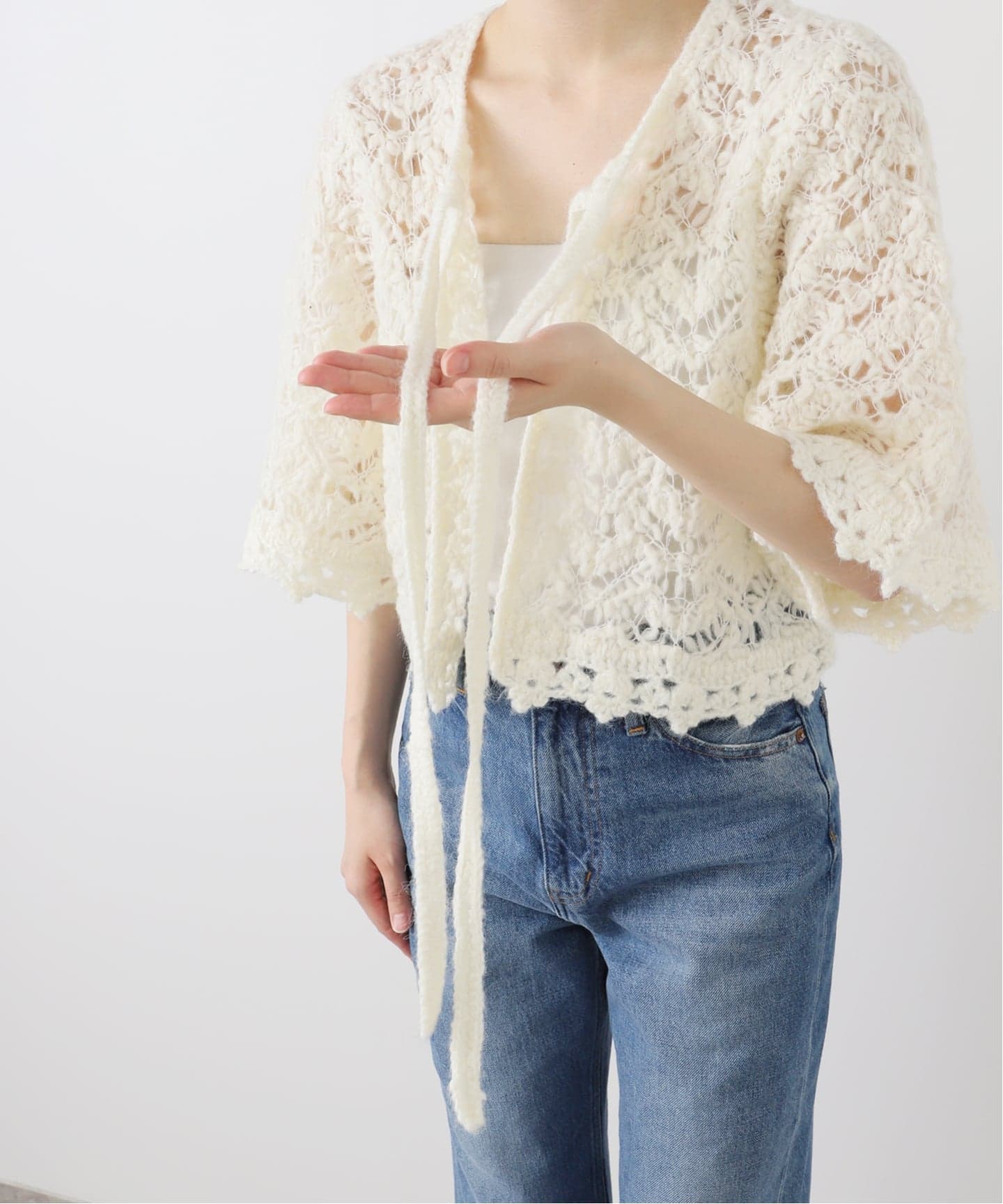 tyn.TGOR/トゴール スラブレースボレロ TG5A-J0205（カーディガン