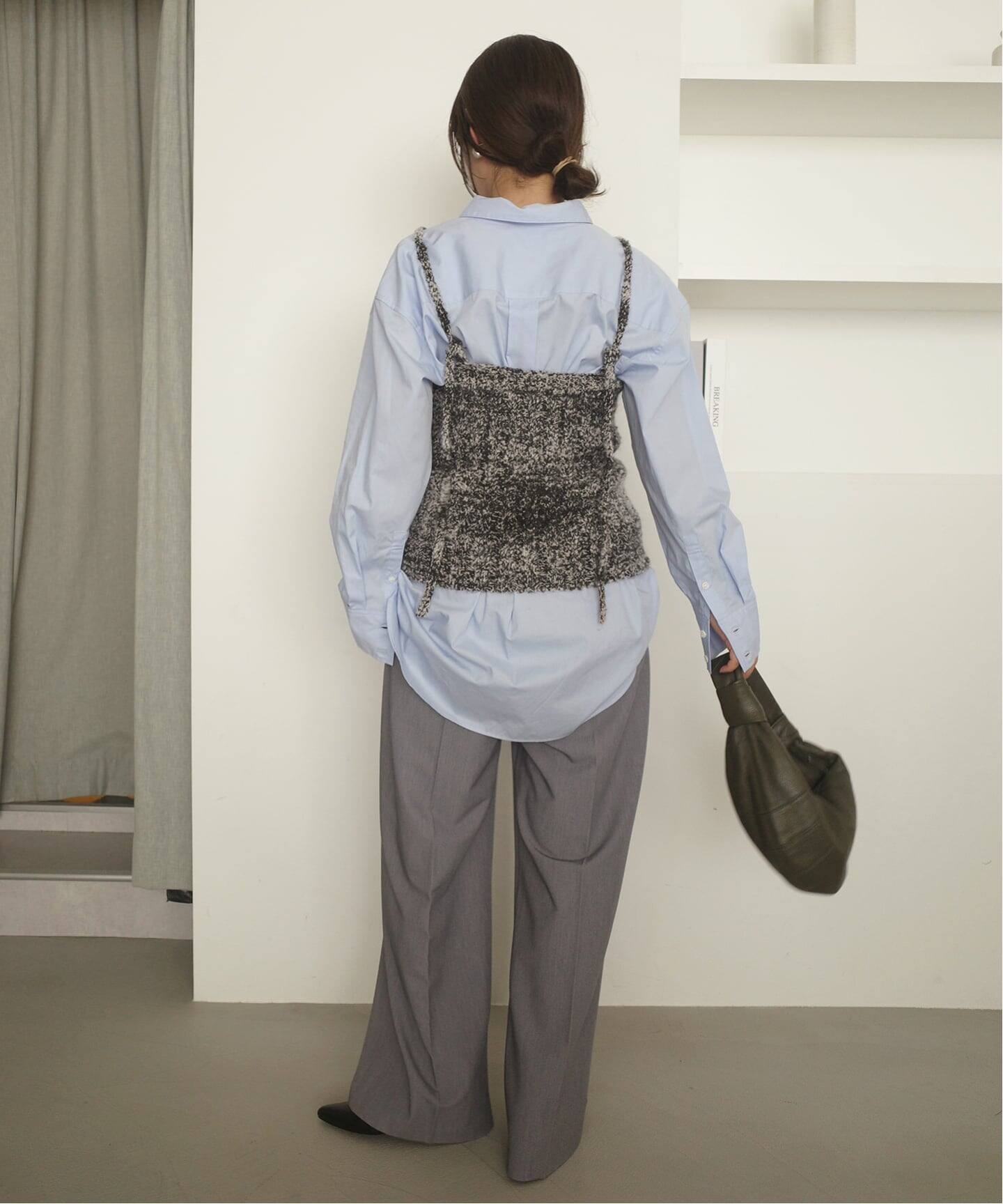 SLOBE IENAクリンクルクリンクルクリンクル　モヘア mix knit crinkle crinkle crinkle mohair mix knit bustier CC-4028（ニット