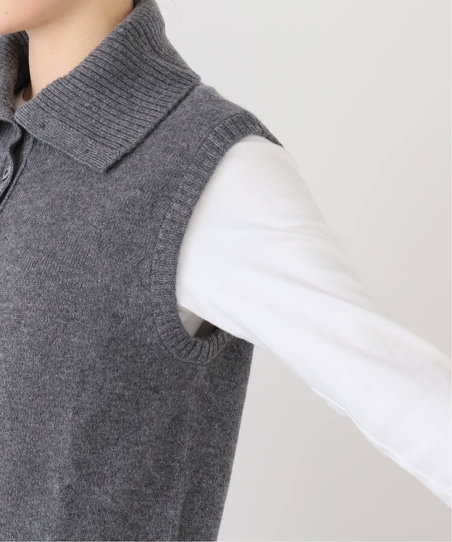 スローブ イエナ（SLOBE IENA）/PURE CASHMERE SLOBE別注 タートルネックベスト WHNCDN PURE CASHMERE SLOBE別注 タートルネックベスト WHNCDN（ベスト