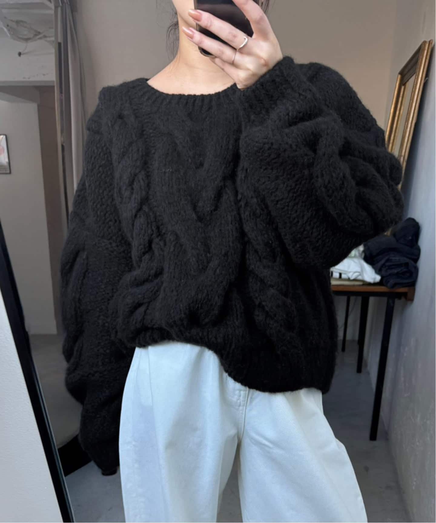 81BRANCA/ハチイチブランカ SLOBE別注 ケーブルハンドニット(ニット 81BRANCA/ハチイチブランカ SLOBE別注 ケーブルハンドニット(ニット