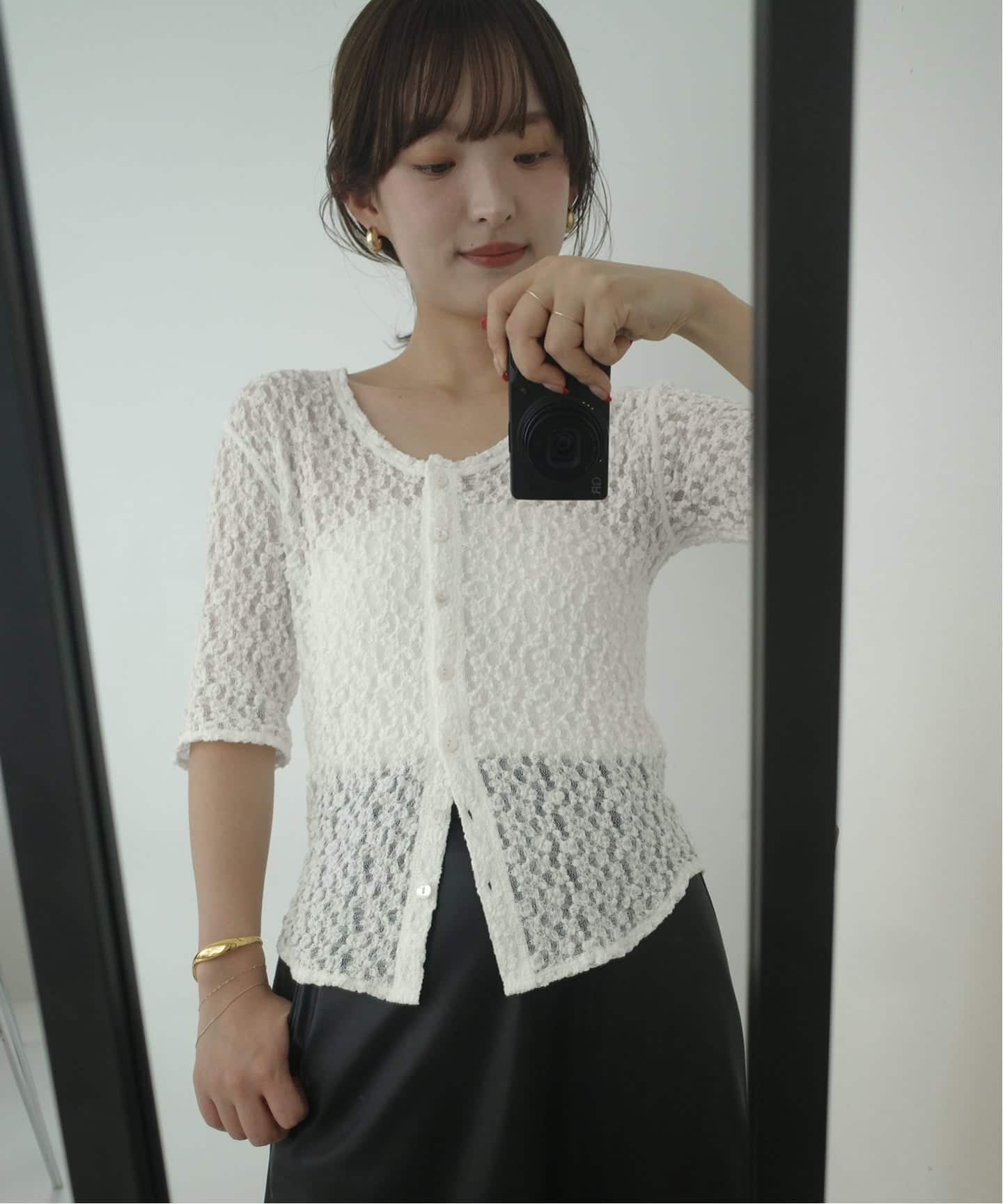 TGOR トゴールQuilting flower beads cardigan tyn.TGOR / トゴール