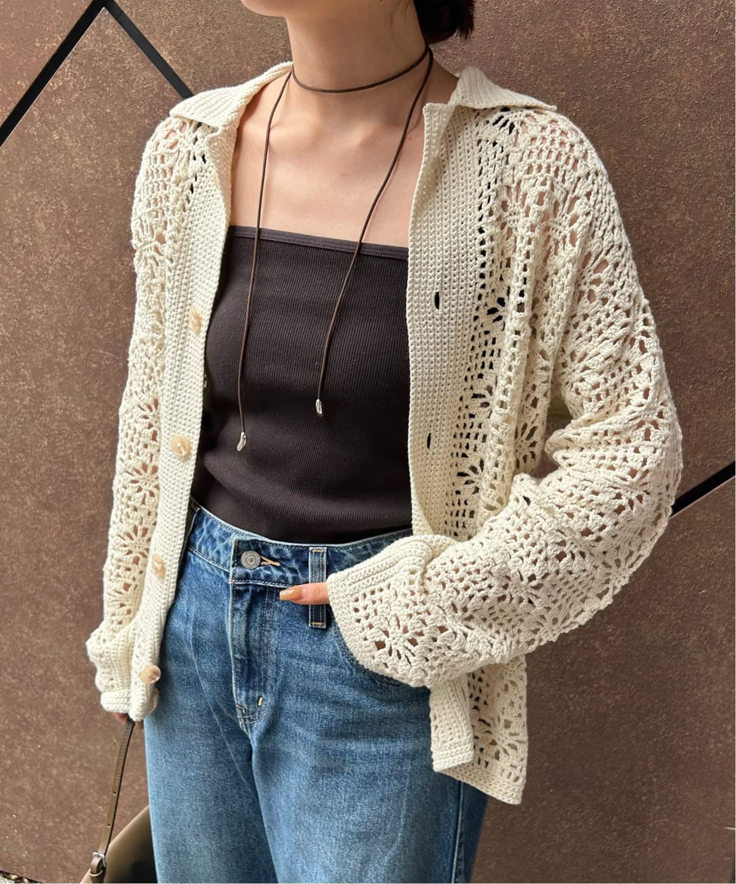 クエルボ ヴァローナ Logan ローガン ギザコットンニットカーディガン 50 クエルボ ヴァローナ Logan ローガン ギザコットンニット