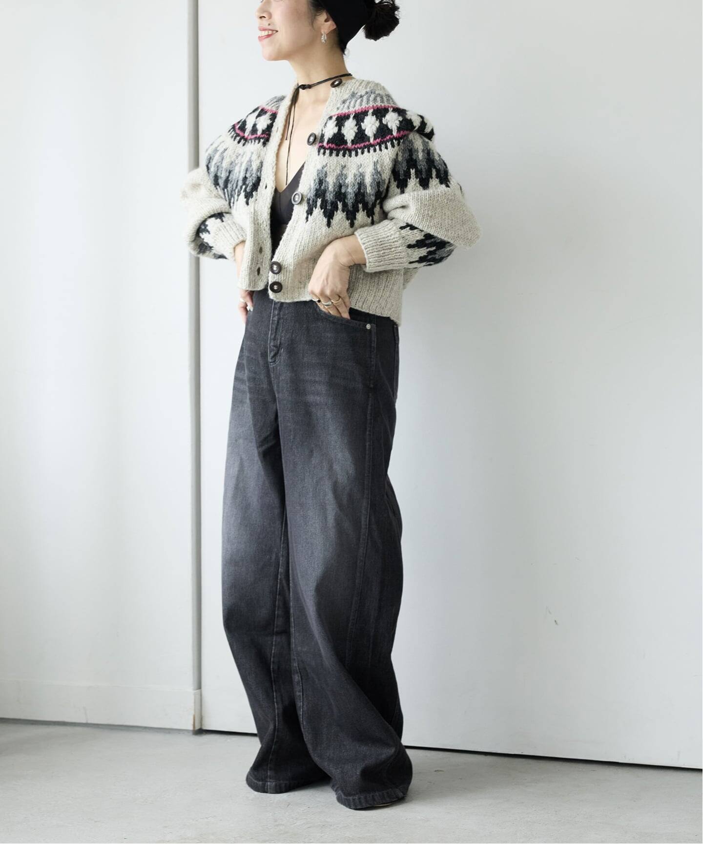 IENA LA BOUCLE ノルディックハンドニットカーディガン（カーディガン