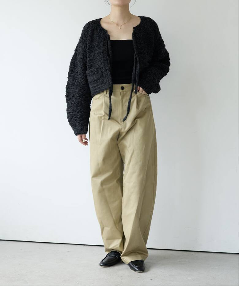 IENA LA BOUCLE デフォルメハンドニットカーディガン（カーディガン 