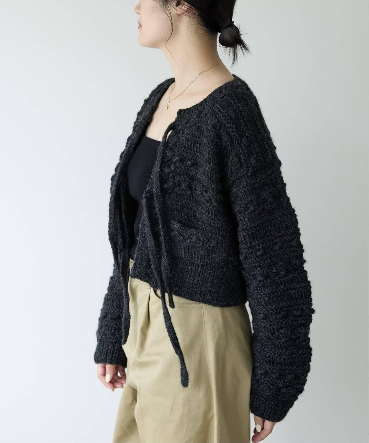 IENA LA BOUCLE デフォルメハンドニットカーディガン（カーディガン