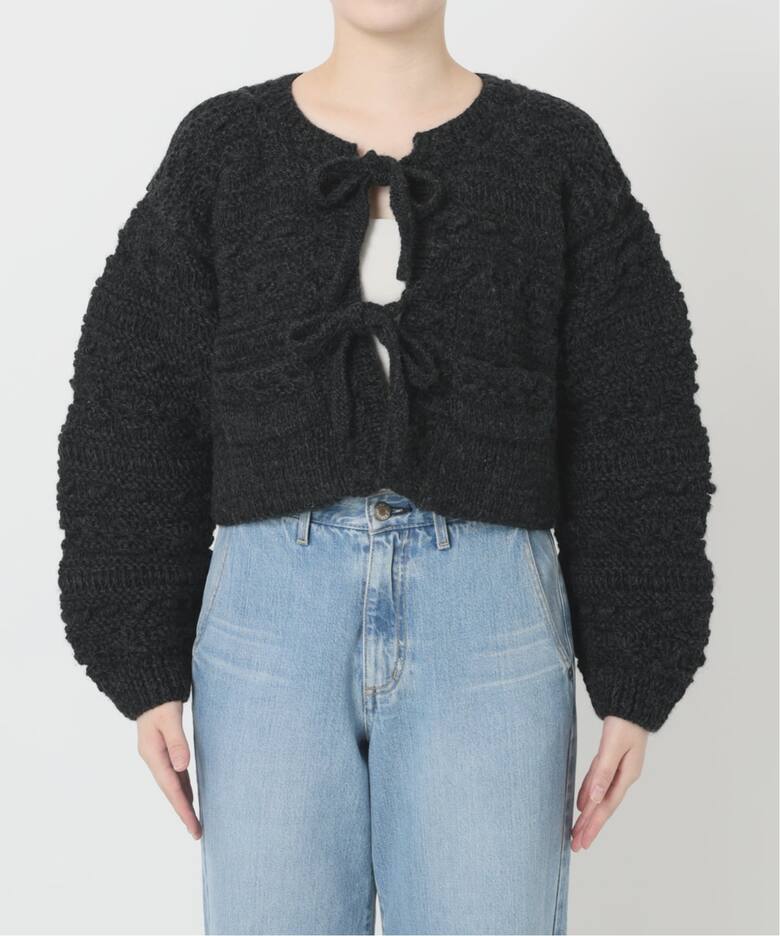 IENA LA BOUCLE デフォルメハンドニットカーディガン（カーディガン 