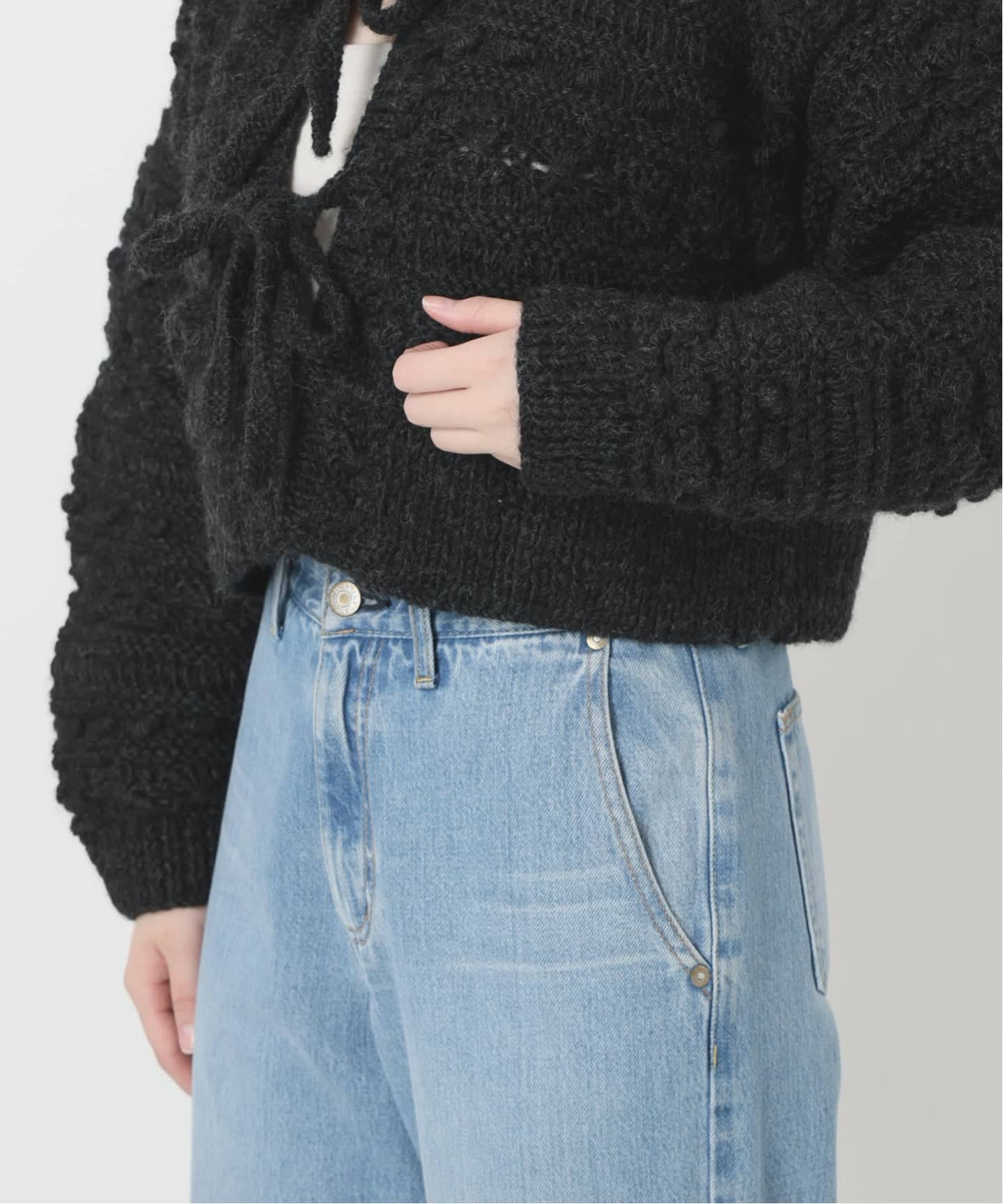 予約》IENA LA BOUCLE デフォルメハンドニットカーディガン
