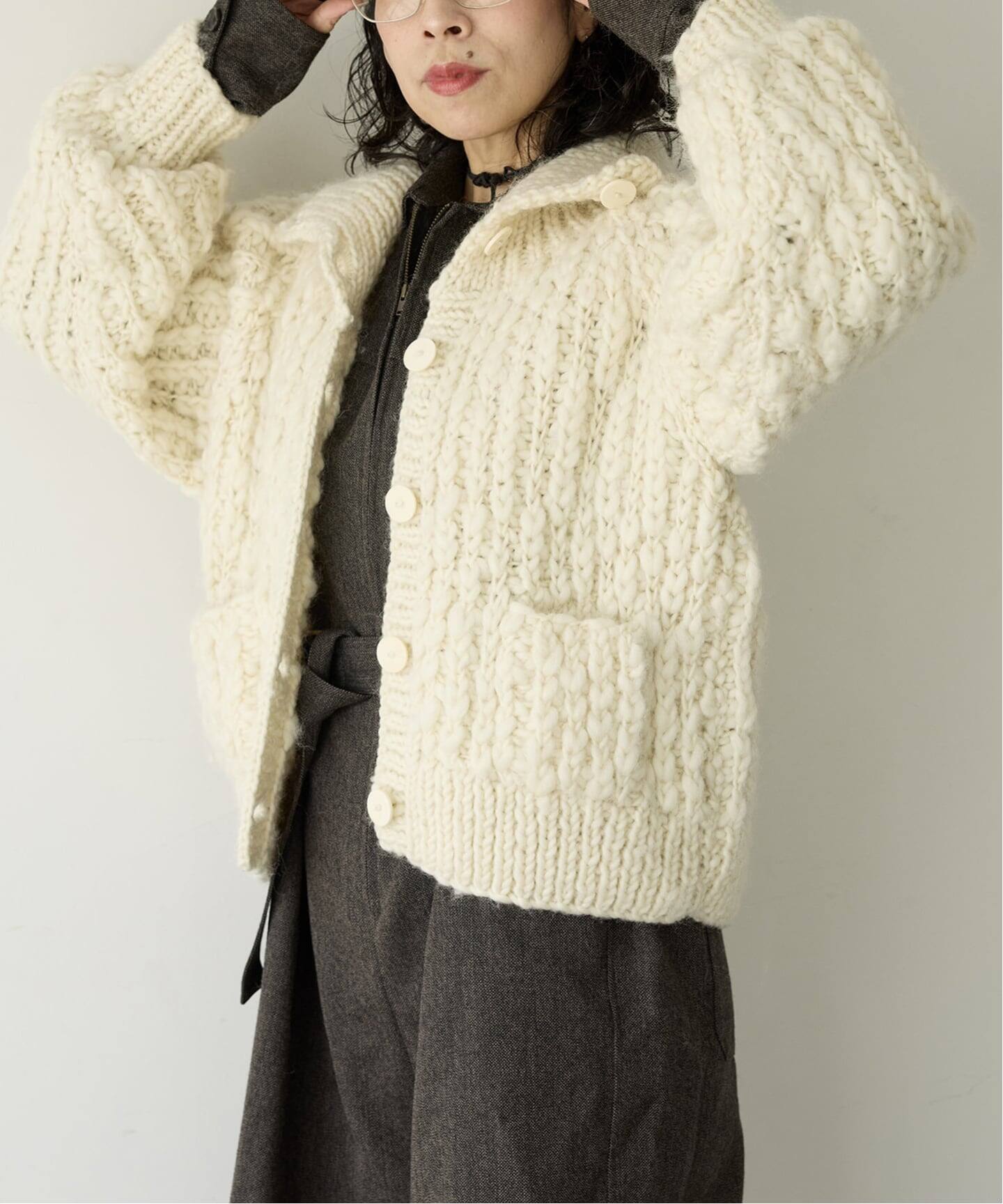 IENA la boucle ストールニットコート IENA LA BOUCLE - IENA LA BOUCLE カシミヤ スーパーファイン