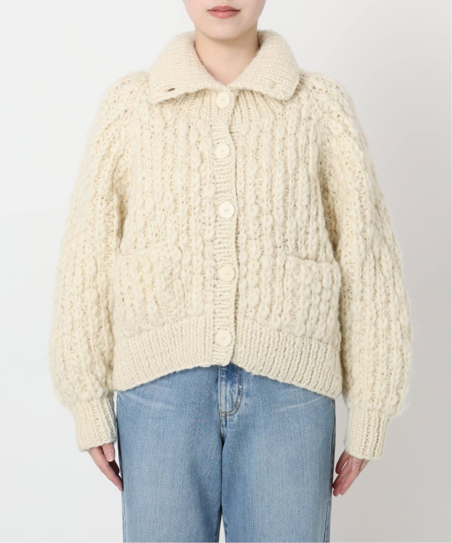 イエナIENA LA BOUCLE PANNOパールニットセーターカーディガン イエナIENA LA BOUCLE PANNOパールニットセーターカーディガン