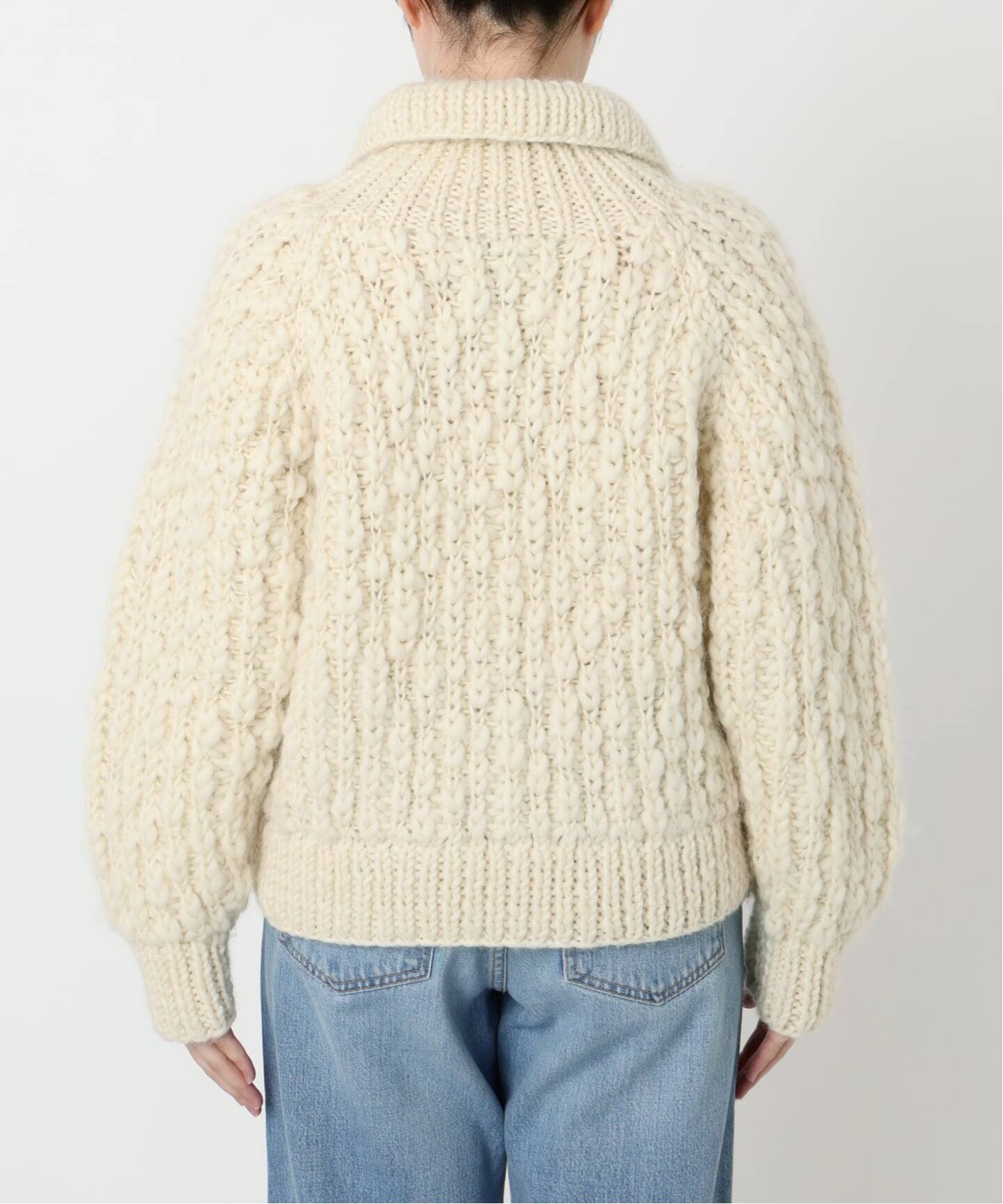 予約》IENA LA BOUCLE スラブウールハンドニットブルゾン