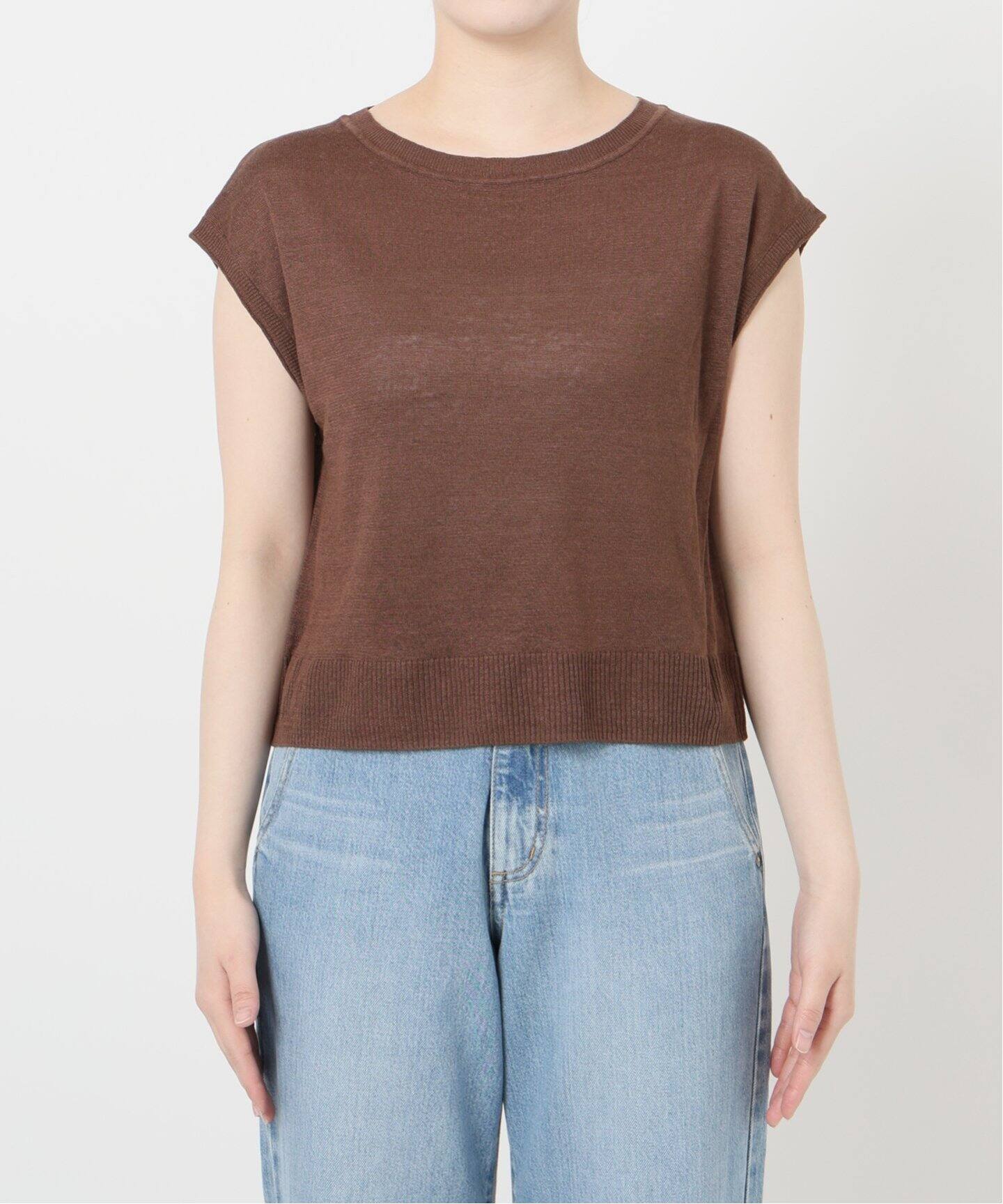 新品IENA LA BOUCLE Linen フレンチスリーブプルオーバー IENA LA BOUCLE Linen フレンチスリーブプルオーバー（ニット