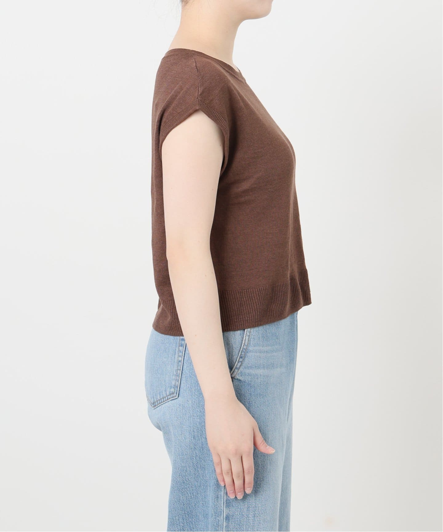 新品IENA LA BOUCLE Linen フレンチスリーブプルオーバー IENA LA BOUCLE Linen フレンチスリーブプルオーバー（ニット