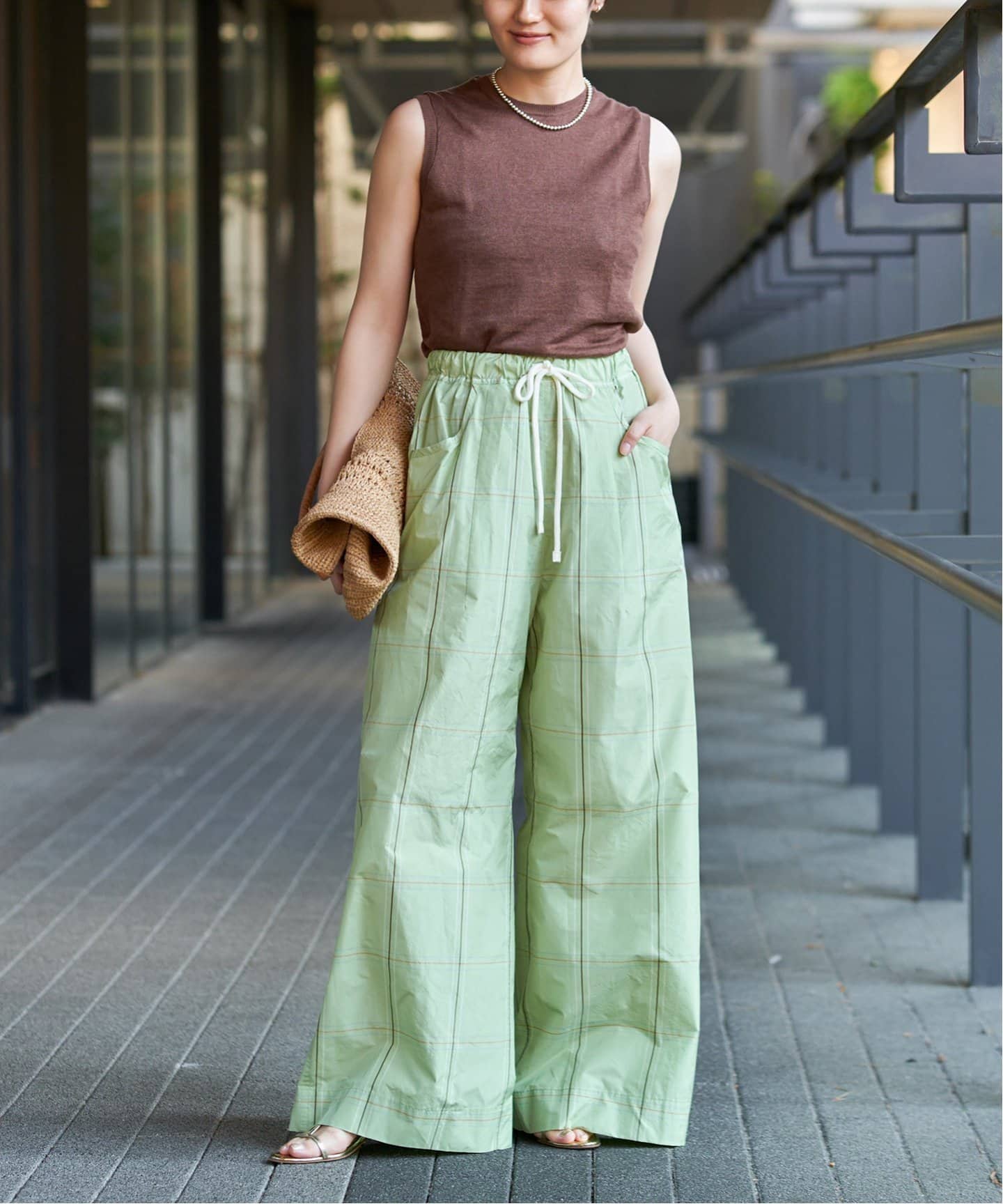 IENA LA BOUCLE Linen ミニ裏毛ノースリーブ（ニット／セーター