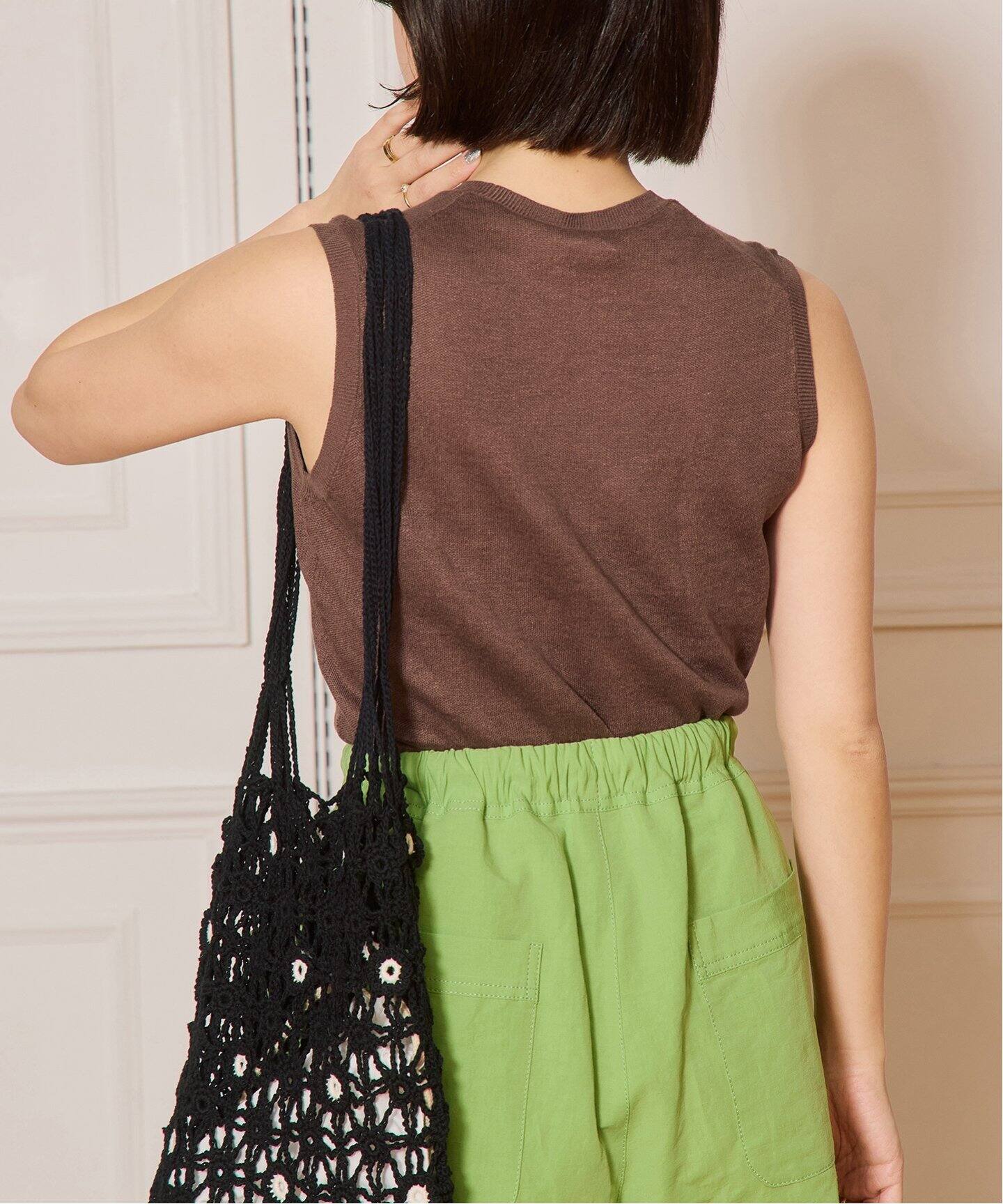 IENA LA BOUCLE Linen ミニ裏毛ノースリーブ（ニット／セーター